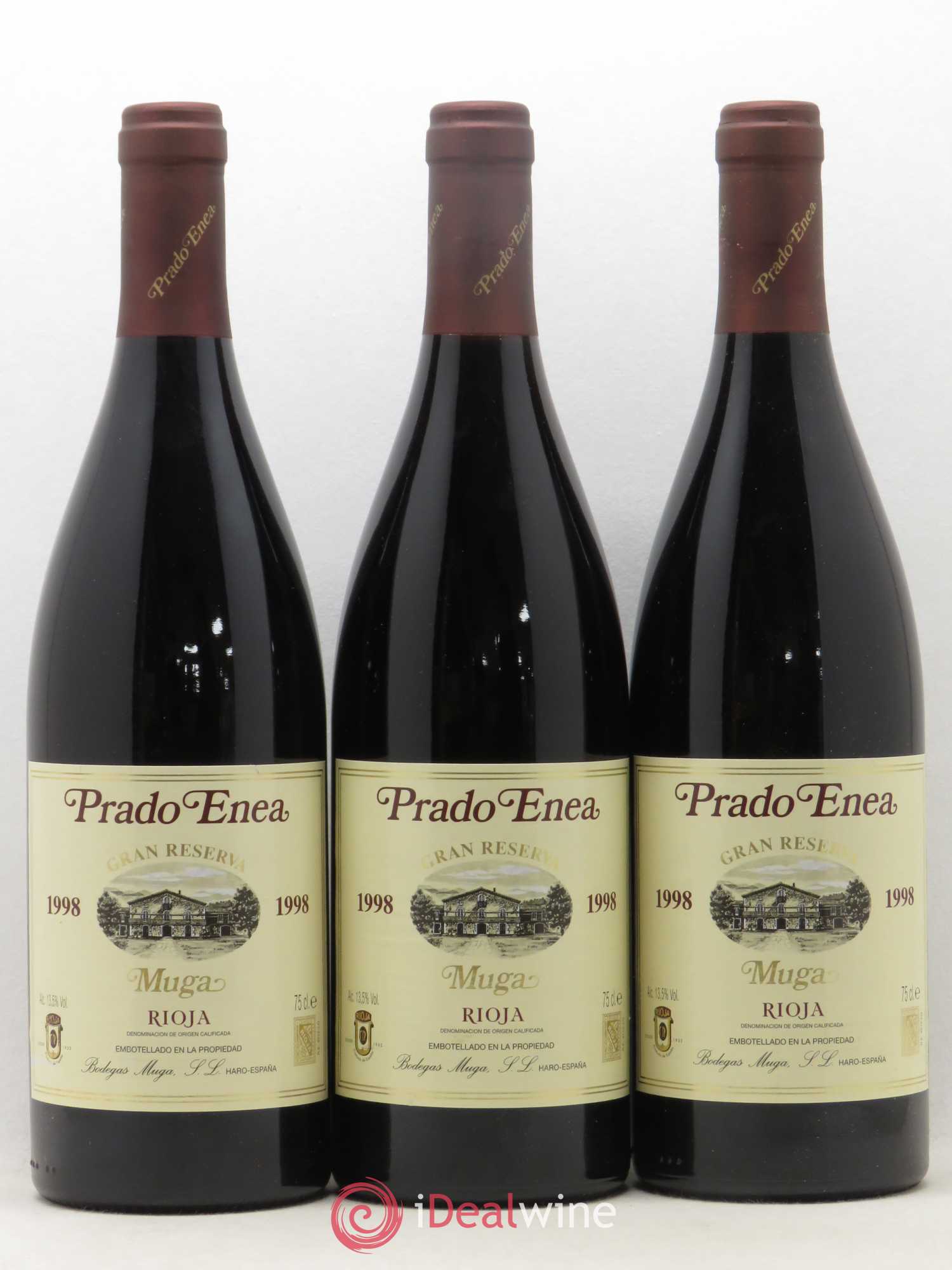 Rioja DOCA Gran Reserva Muga Prado Enea 1998 - Lot de 3 bouteilles - 0