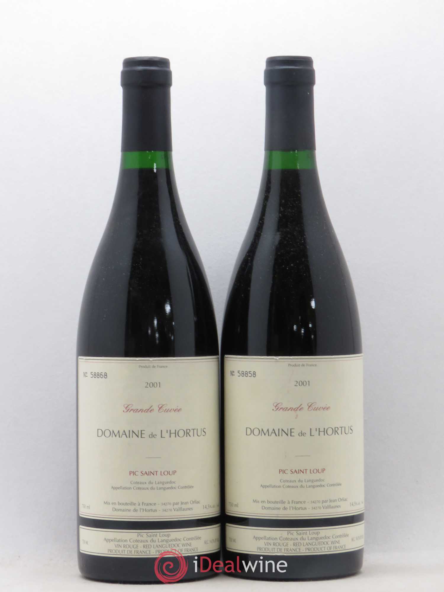 Pic Saint-Loup Domaine de L'Hortus Grande Cuvée Famille Orliac 2001 - Lot de 2 bouteilles - 0