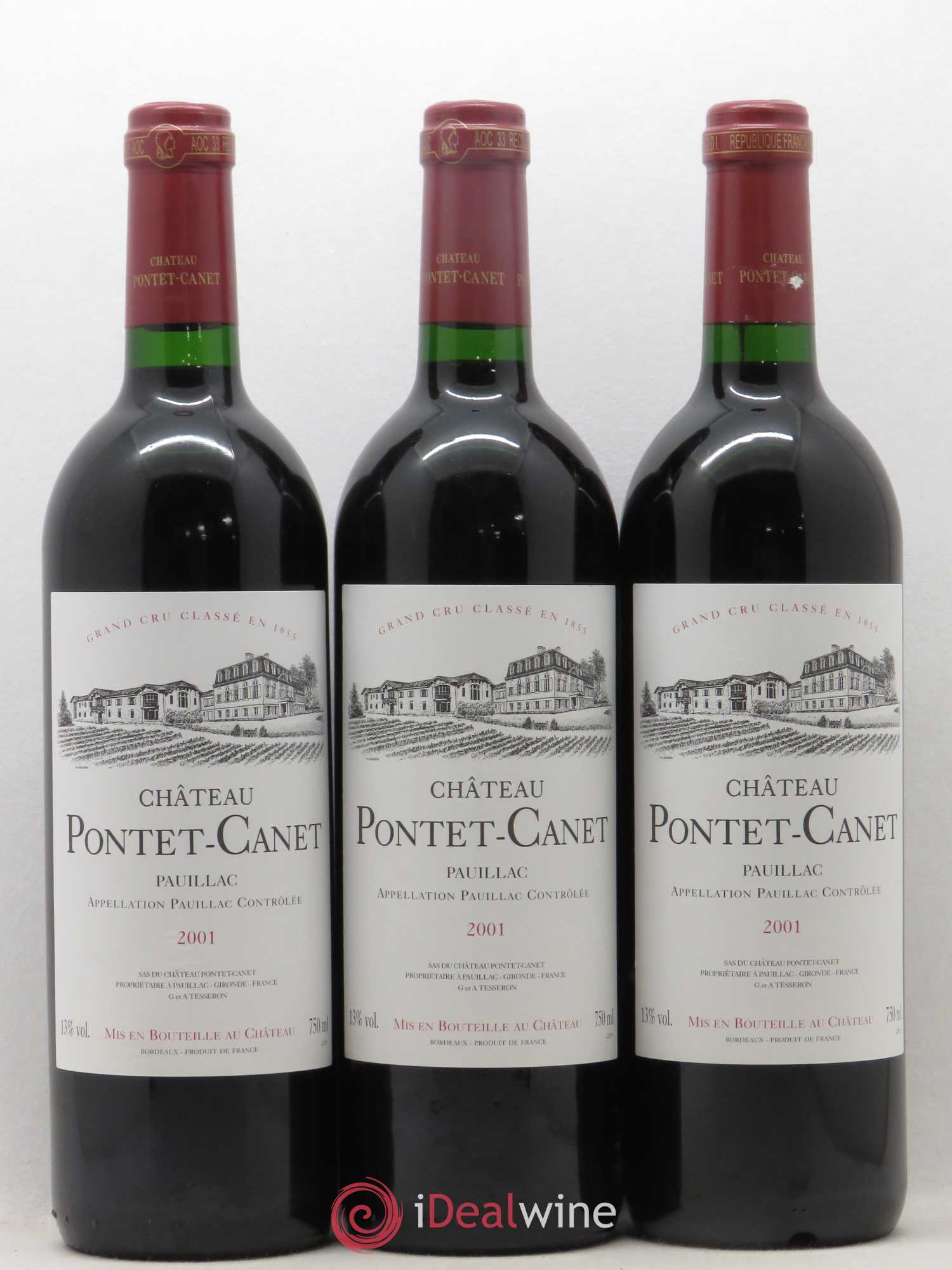 Château Pontet Canet 5ème Grand Cru Classé 2001 - Lot de 12 bouteilles - 2