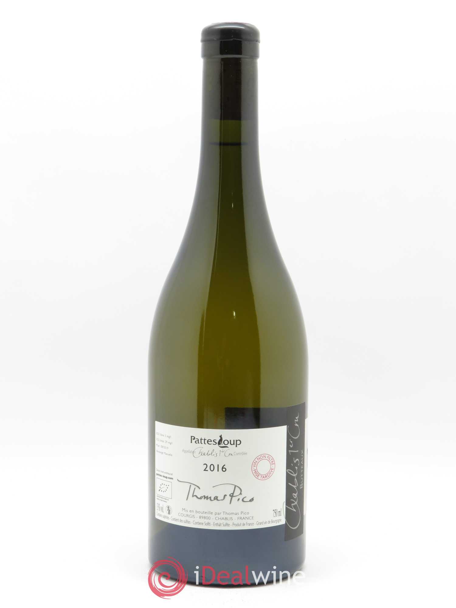 Chablis 1er Cru Butteaux Pattes Loup (Domaine) 2016 - Lot de 1 bouteille - 1