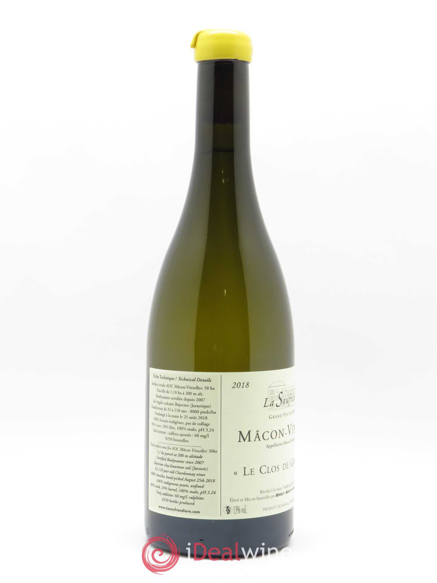Mâcon-Vinzelles Le Clos de Grand-Père La Soufrandière - Bret Brothers 2018 - Lot de 1 bouteille - 1