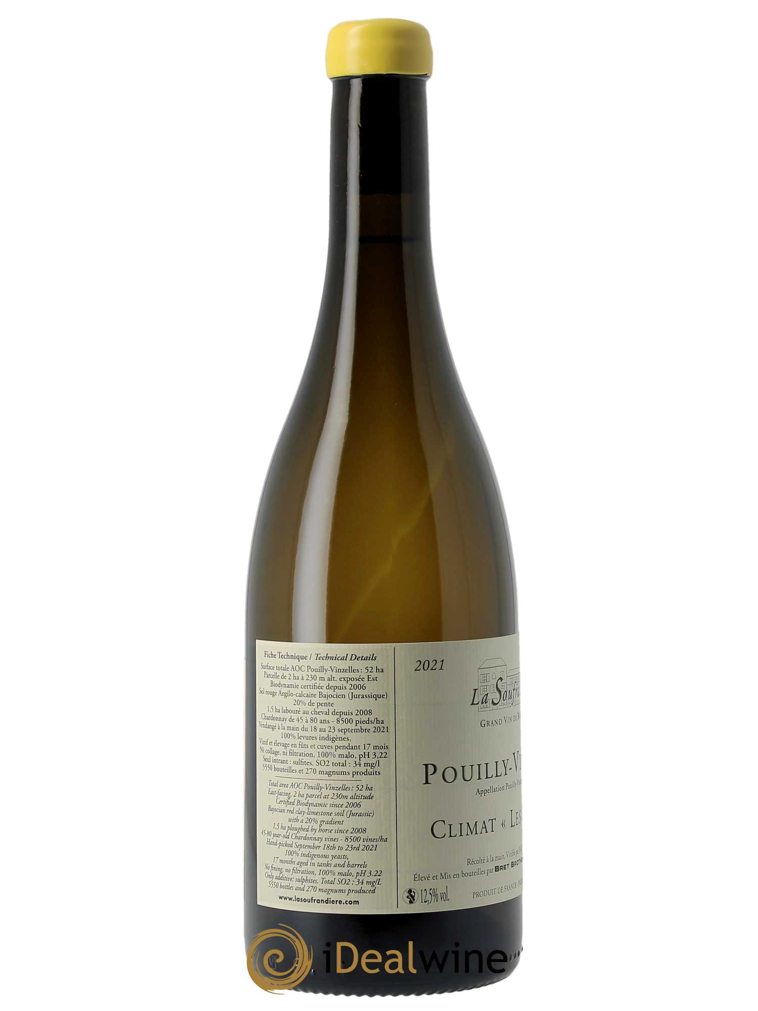 Pouilly-Vinzelles Les Quarts La Soufrandière - Bret Brothers 2021 - Lot de 1 bouteille - 1