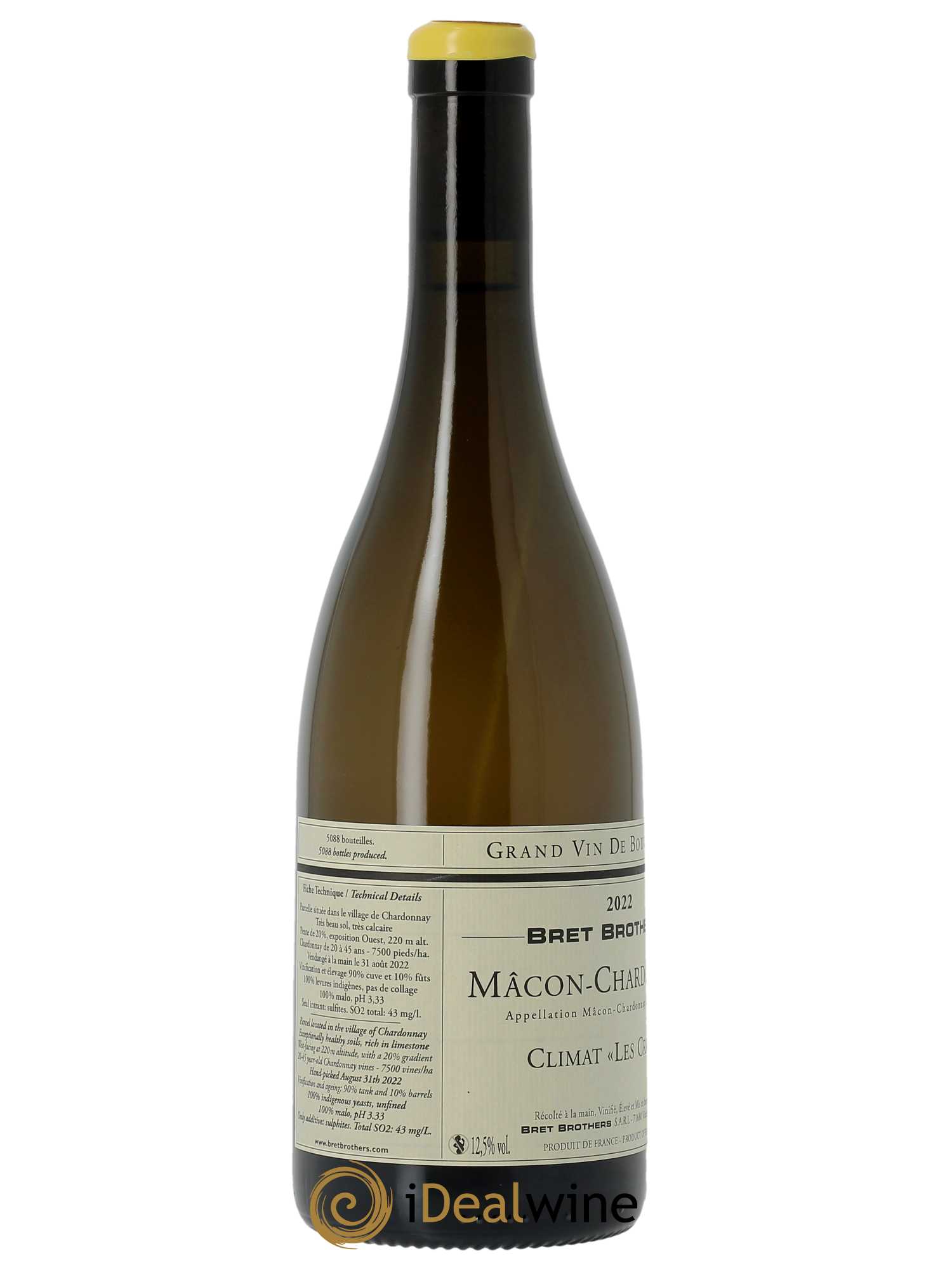 Mâcon-Chardonnay Les Crays Bret Brothers 2022 - Posten von 1 Flasche - 2