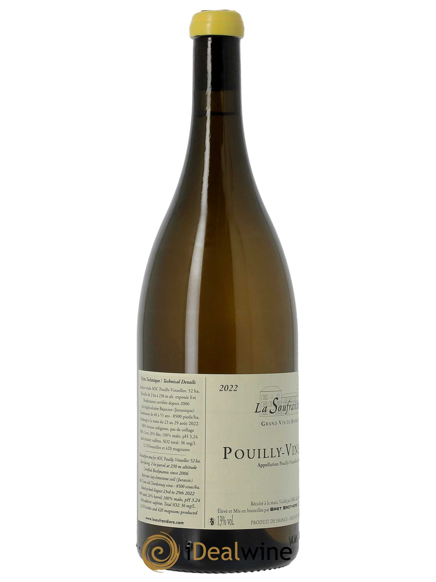Pouilly-Vinzelles La Soufrandière - Bret Brothers 2022 - Lot of 1 magnum - 1