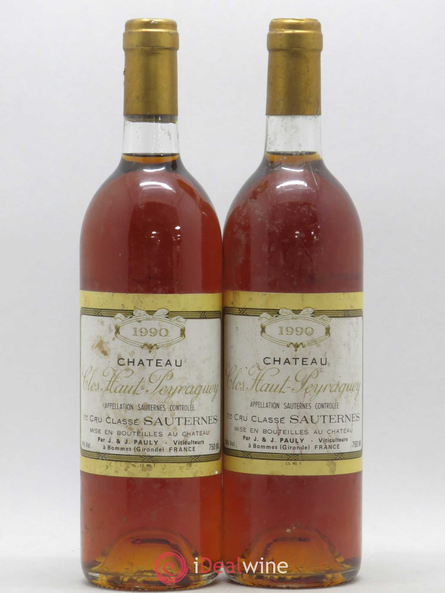 Clos Haut-Peyraguey 1er Grand Cru Classé 1990 - Lotto di 2 bottiglie - 0