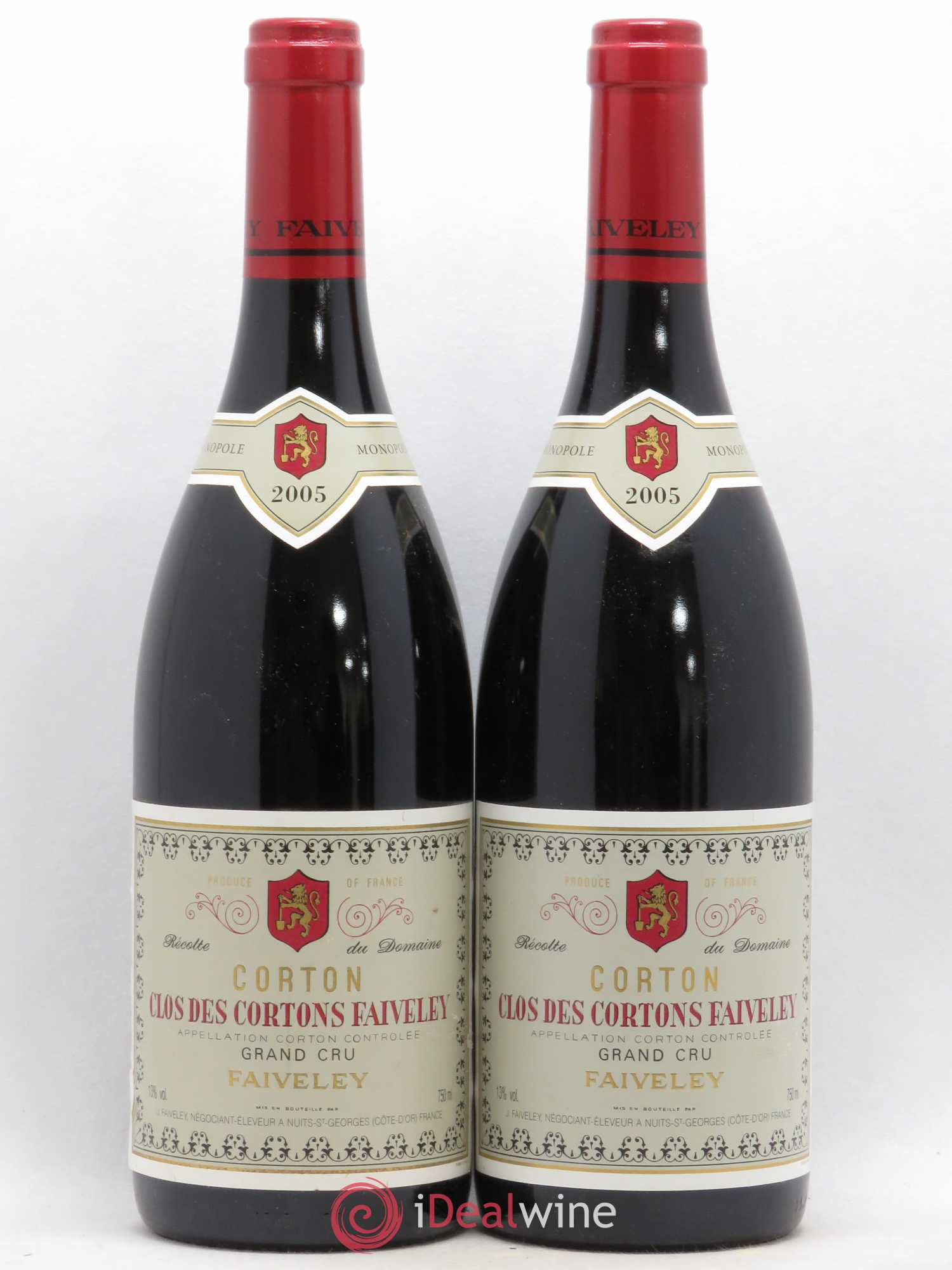 Corton Grand Cru Clos des Cortons Faiveley 2005 - Lot de 2 bouteilles - 0