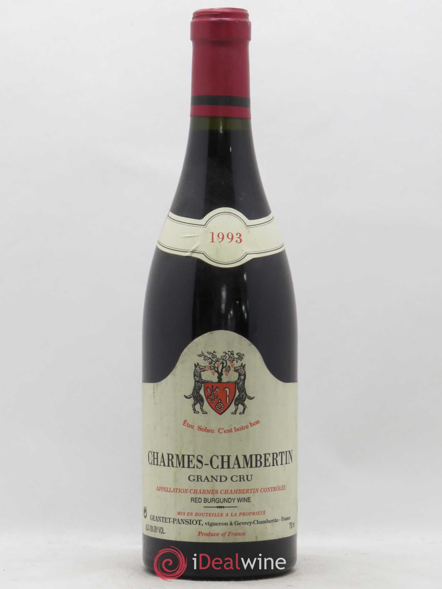 Charmes-Chambertin Grand Cru Geantet-Pansiot 1993 - Lot de 1 bouteille - 0