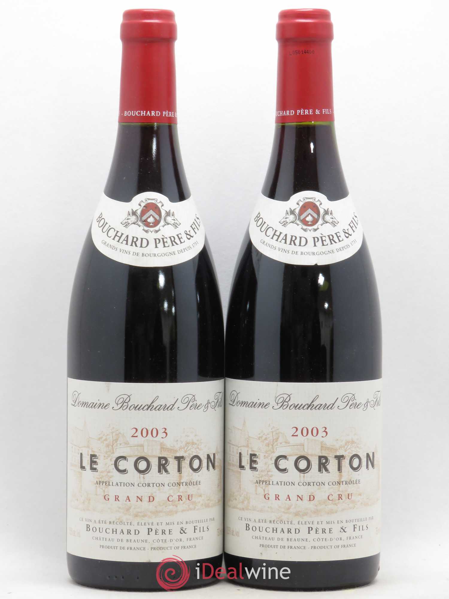 Corton Grand Cru Le Corton Bouchard Père & Fils 2003 - Lot de 2 bouteilles - 0