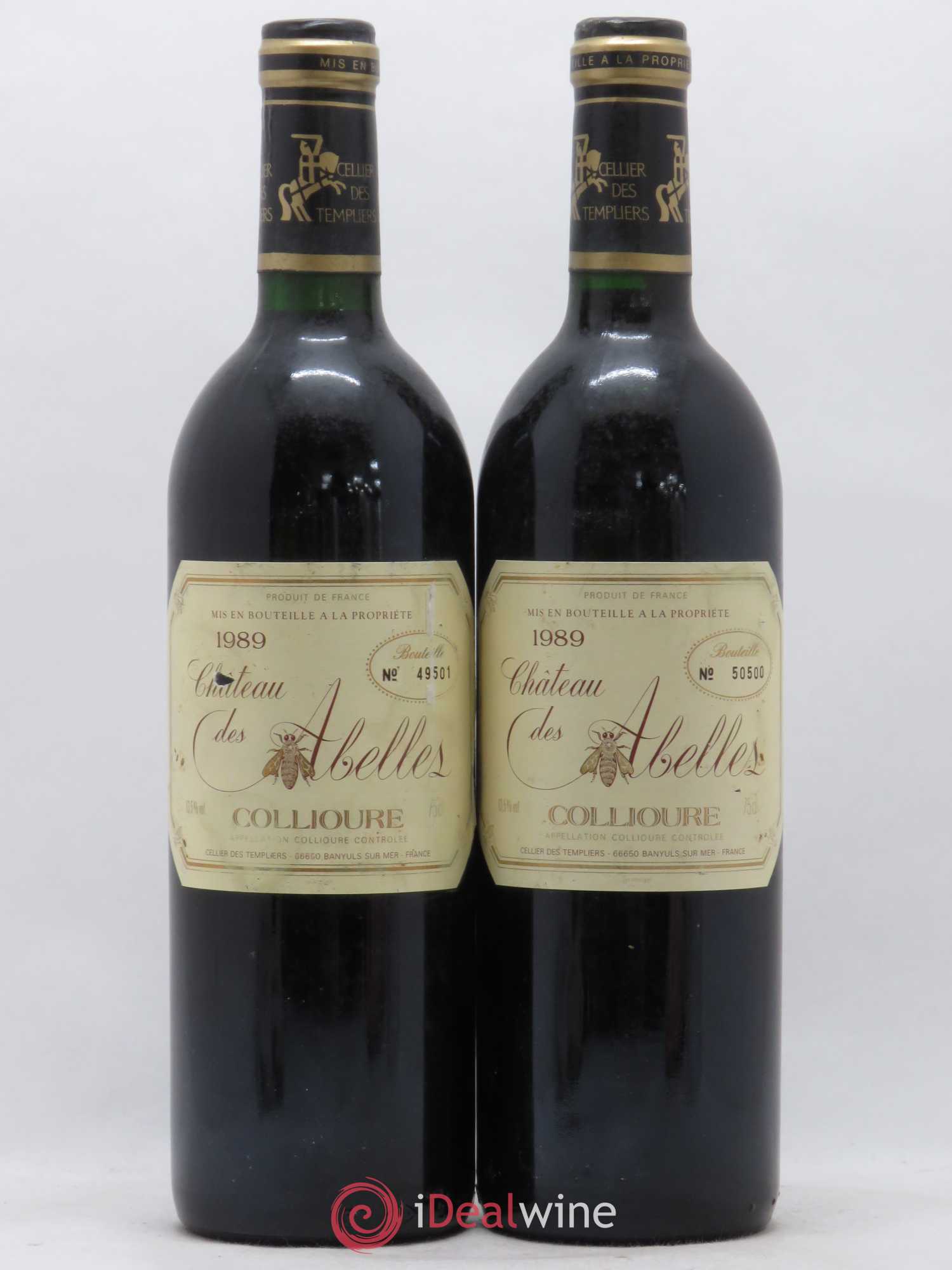 Collioure Château des Abelles Cellier Les Templiers 1989 - Posten von 2 Flaschen - 0