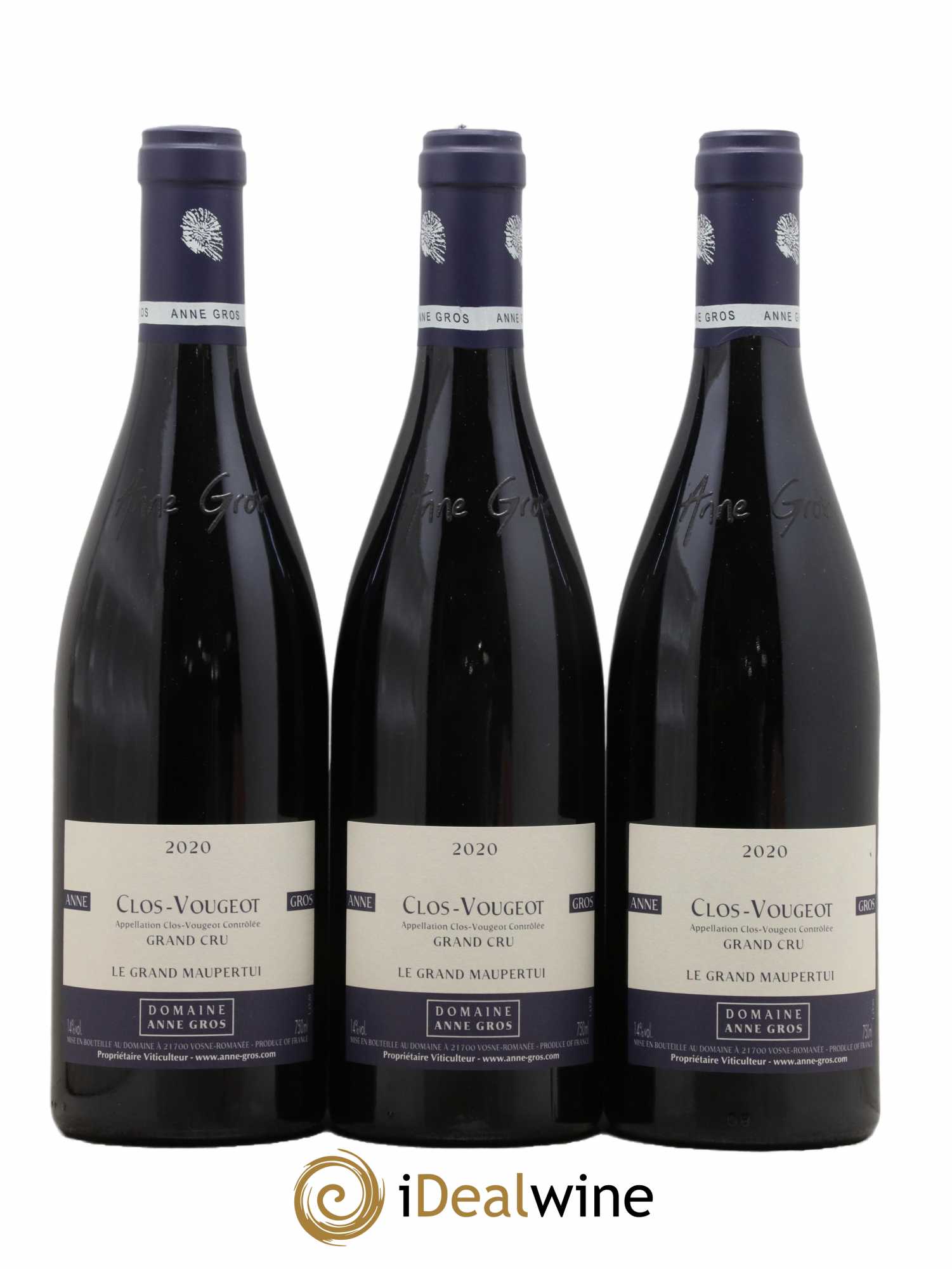 Clos de Vougeot Grand Cru Le Grand Maupertui Anne Gros 2020 - Lot de 3 bouteilles - 0