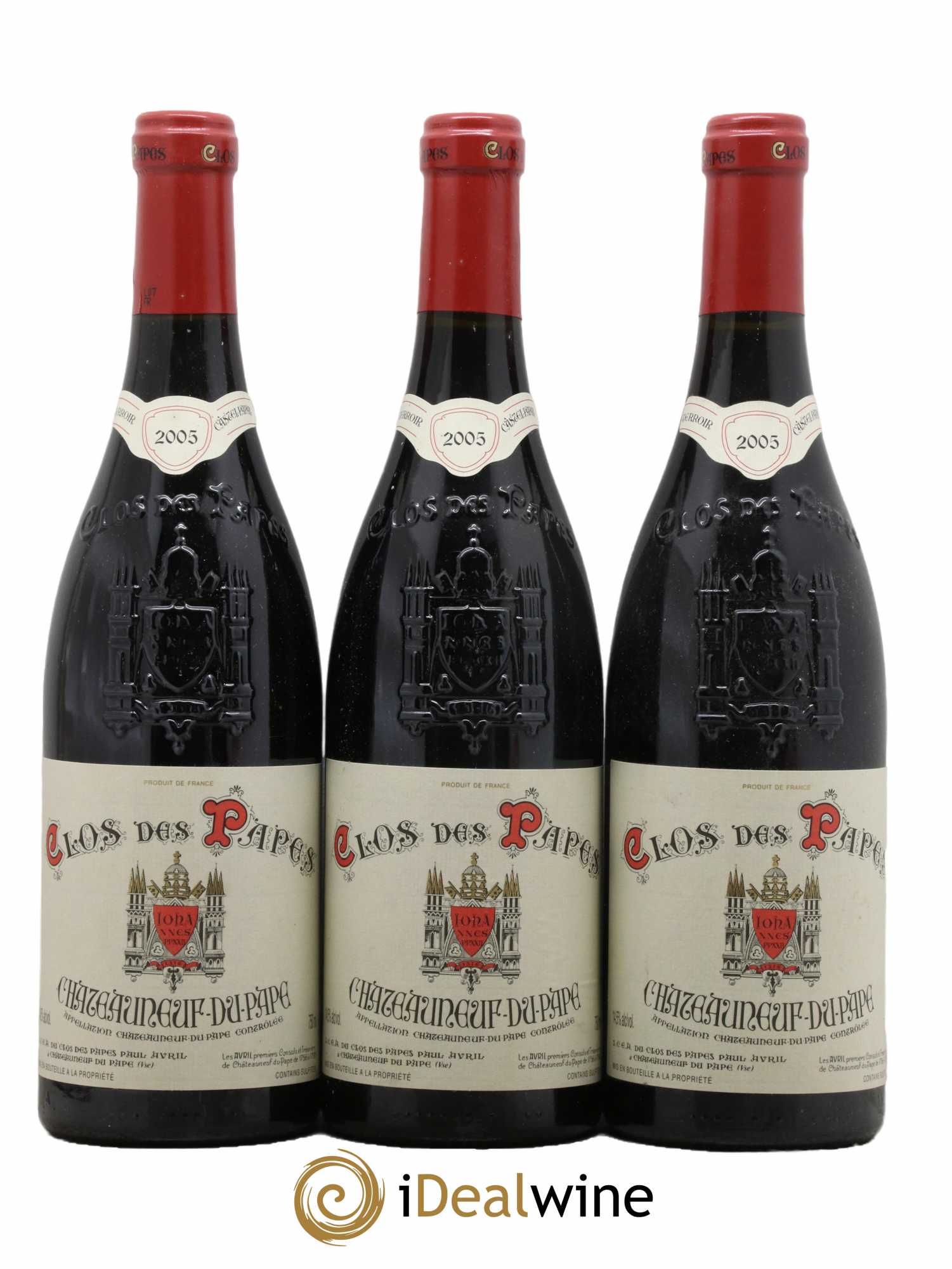 Châteauneuf-du-Pape Clos des Papes - Paul Avril 2005 - Lot de 3 bouteilles - 0