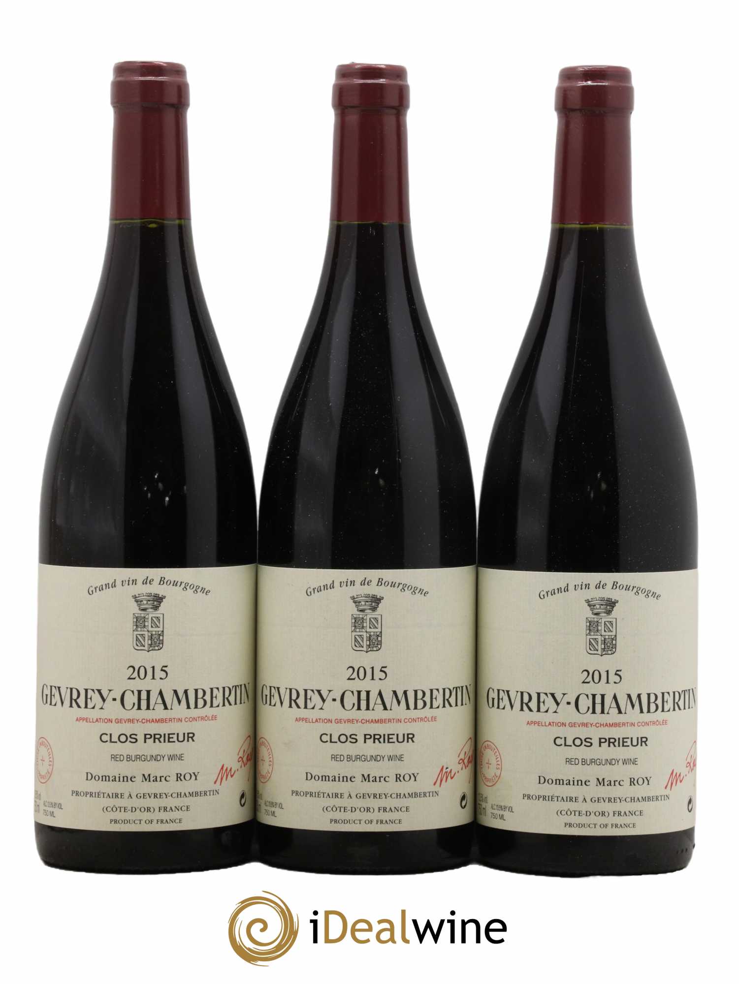 Gevrey-Chambertin Clos Prieur Marc Roy 2015 - Lot de 3 bouteilles - 0