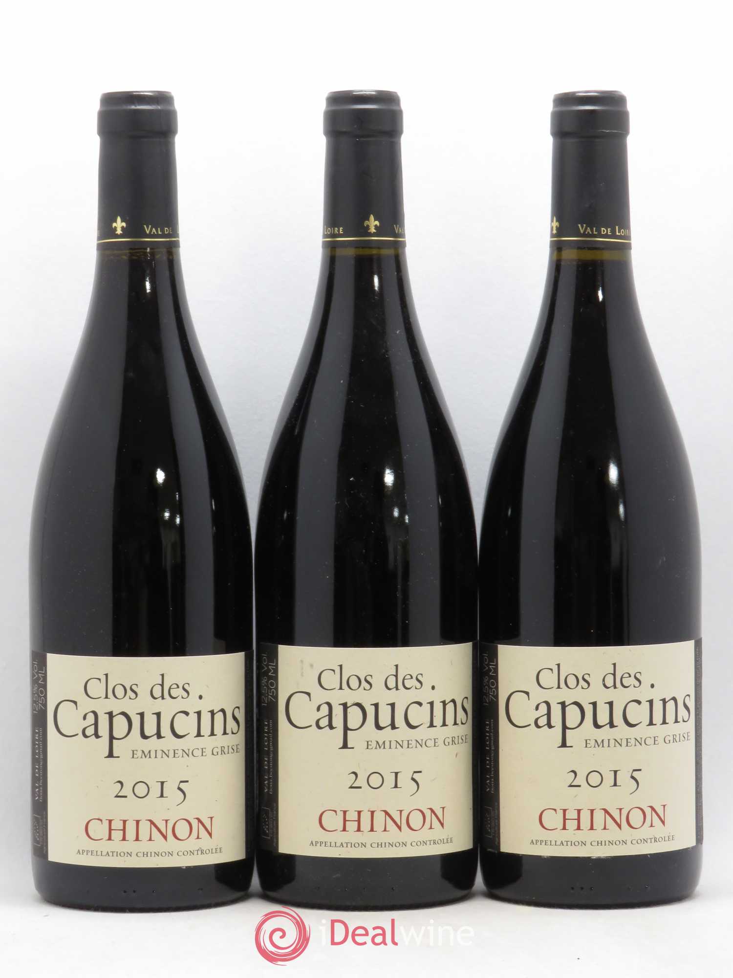 Chinon Eminence Grise Clos Des Capucins Fiona Beeston (sans prix de réserve) 2015 - Posten von 3 Flaschen - 0