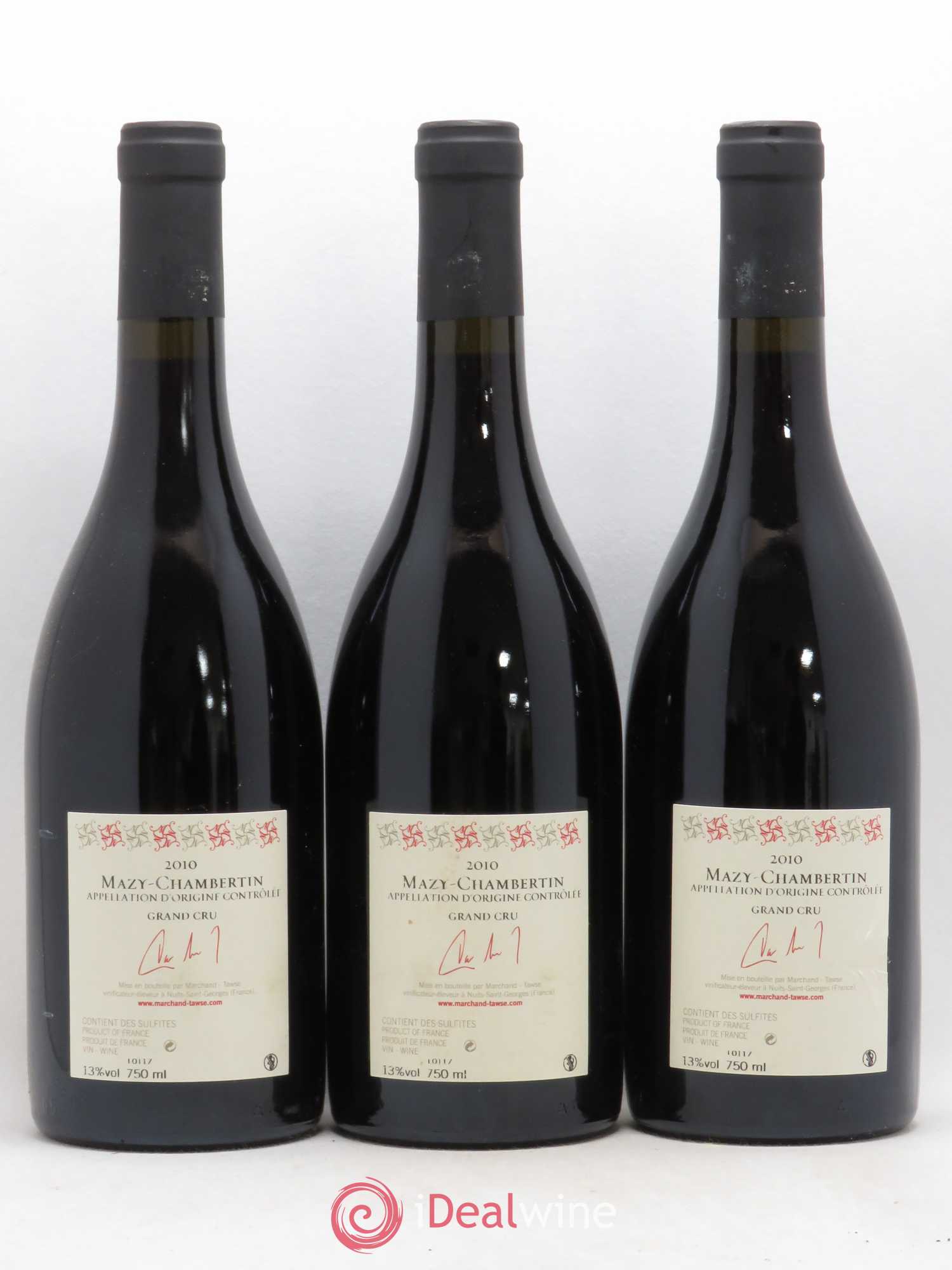 Mazis-Chambertin Grand Cru Marchand Tawse 2010 - Lot de 3 bouteilles - 1