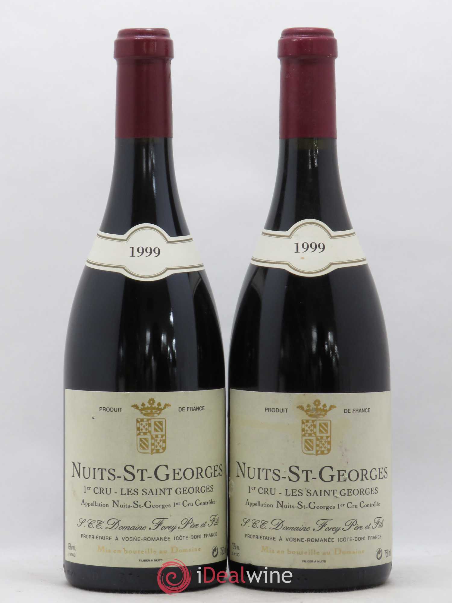 Nuits-Saint-Georges 1er Cru Les Saint-Georges Forey Père et Fils (Domaine) 1999 - Lot de 2 bouteilles - 0