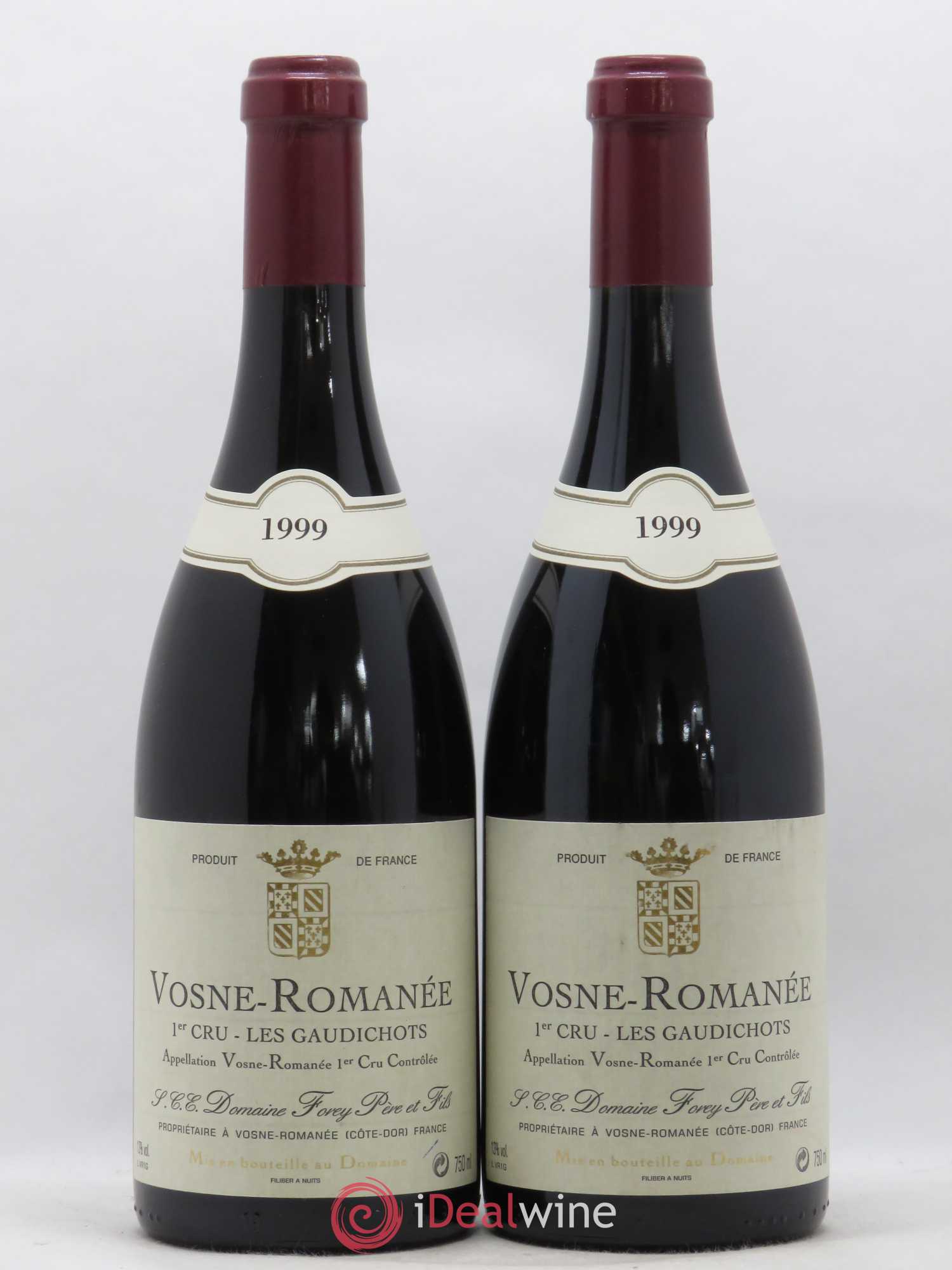 Vosne-Romanée 1er Cru Les Gaudichots Forey Père et Fils (Domaine) 1999 - Lot de 2 bouteilles - 0