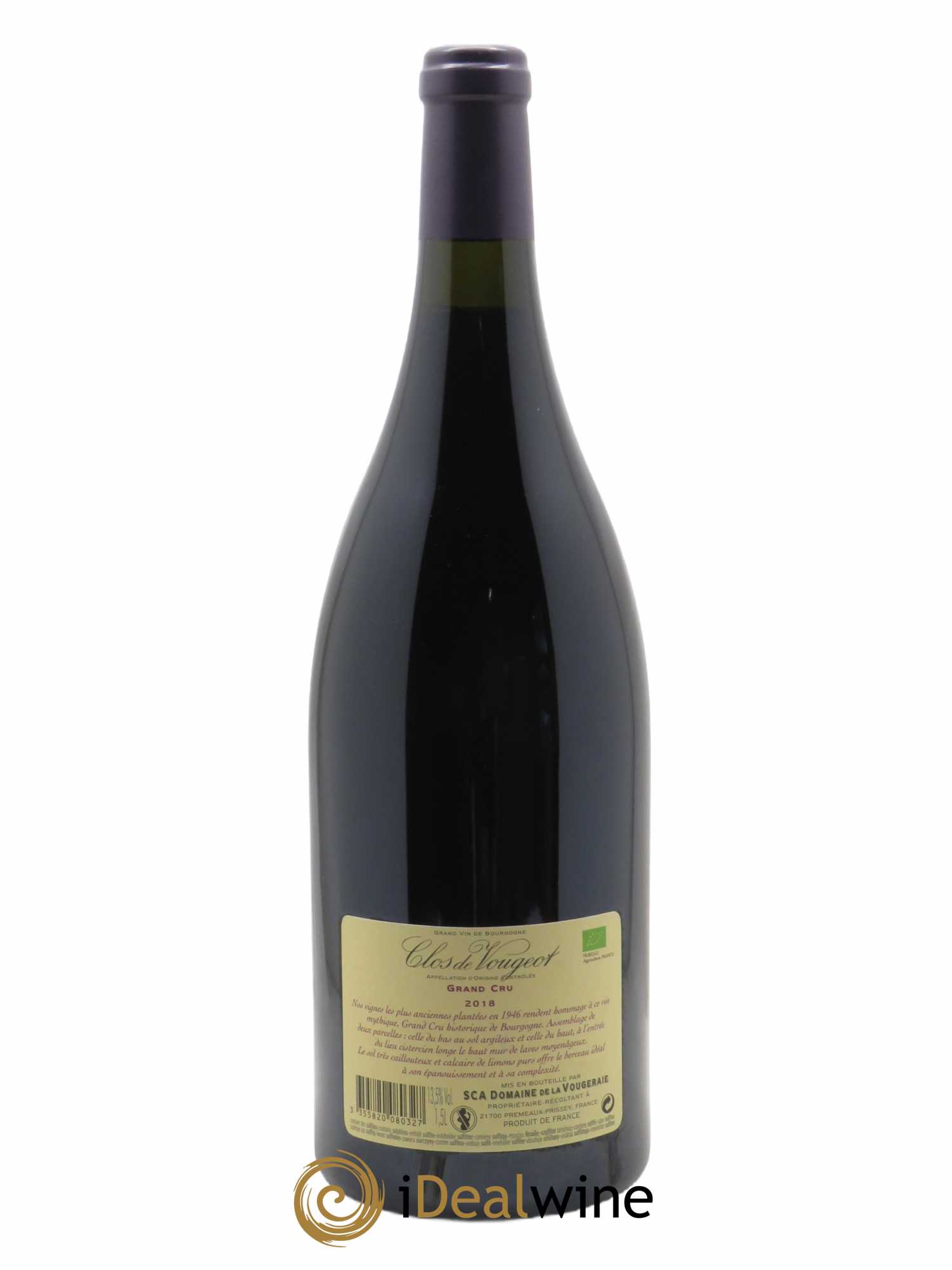 Clos de Vougeot Grand Cru La Vougeraie 2018 - Lot of 1 magnum - 1