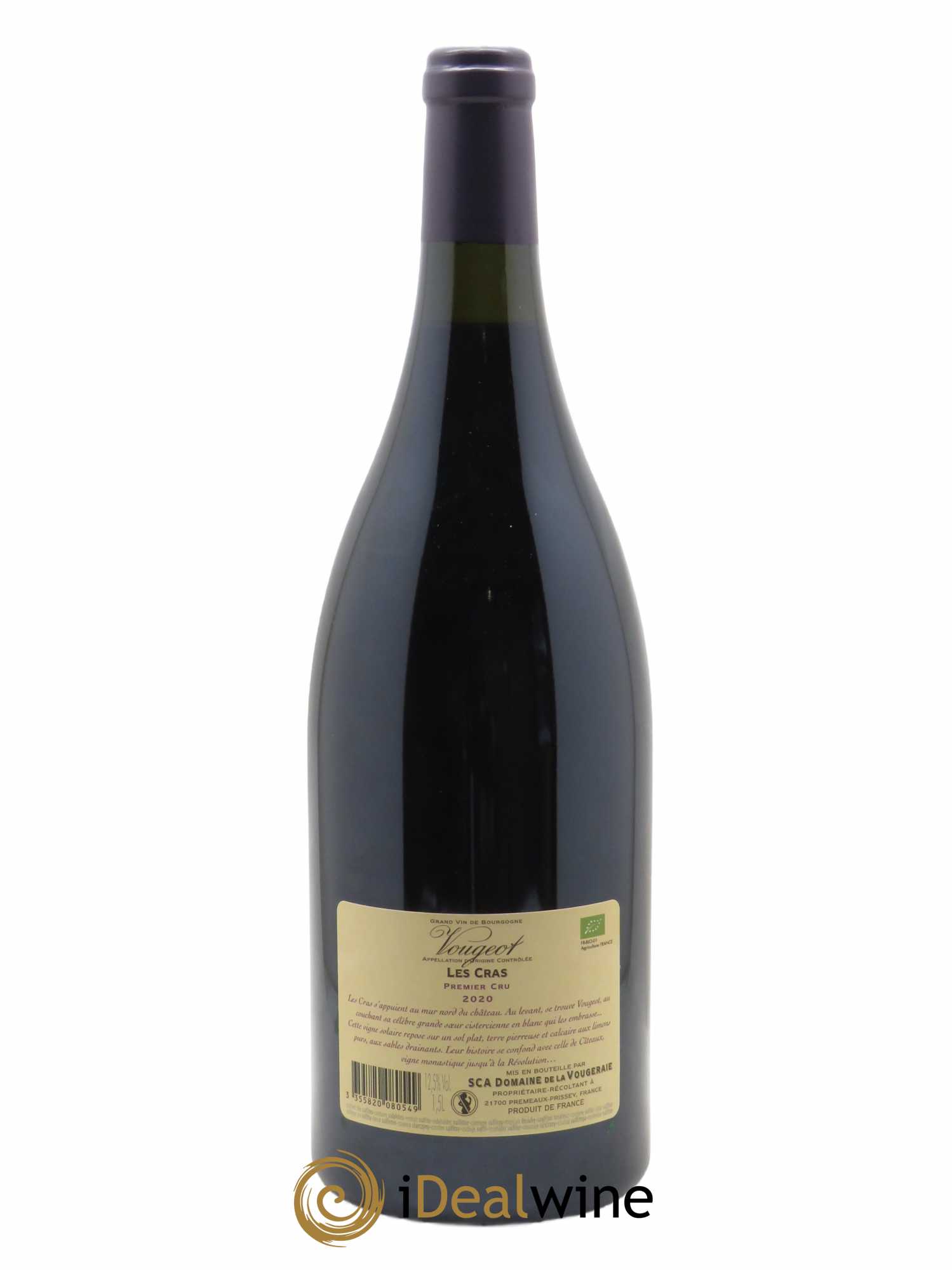 Vougeot 1er Cru Les Cras La Vougeraie 2020 - Lot of 1 magnum - 1