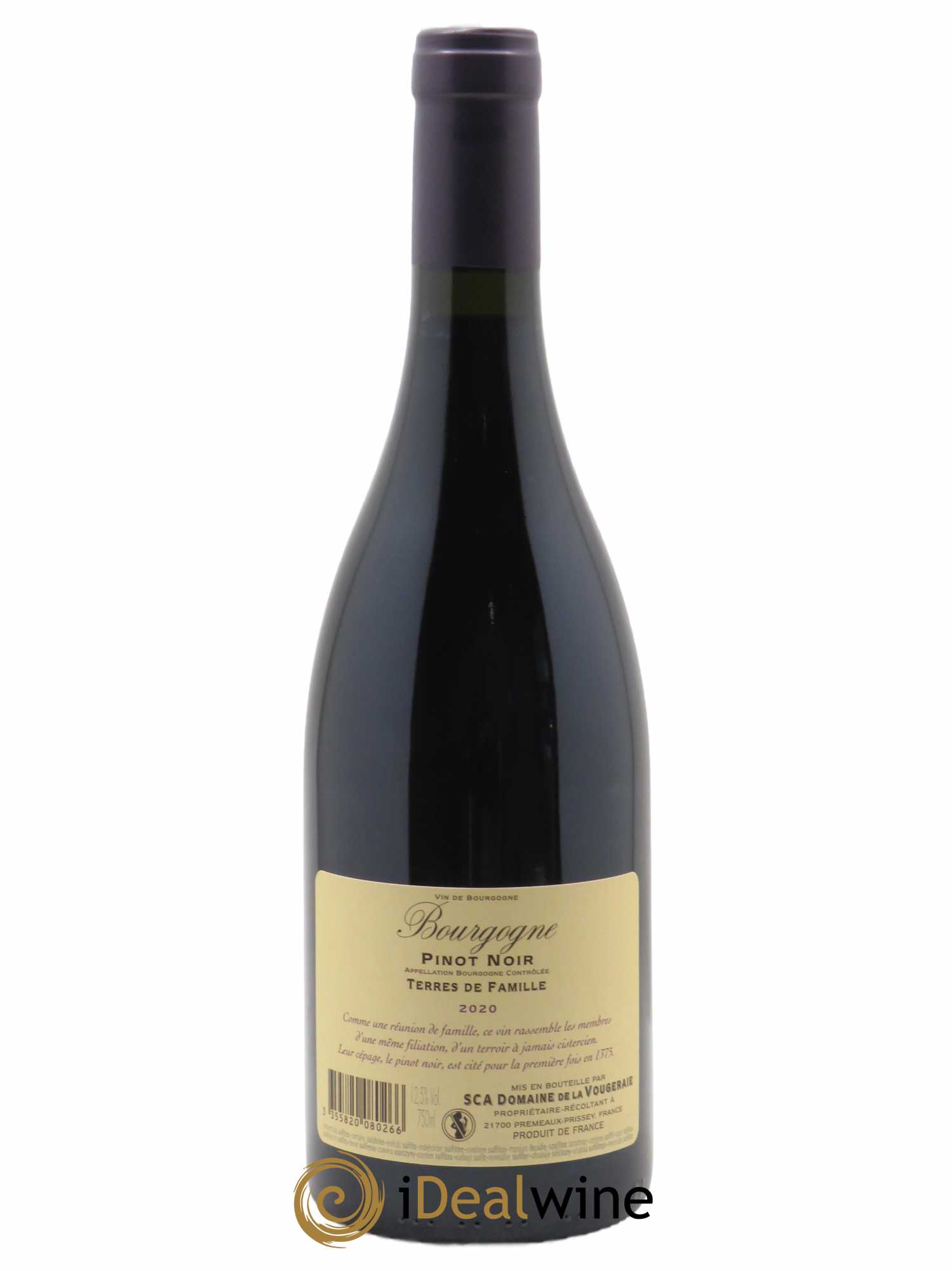 Bourgogne Pinot Noir Terres de Famille La Vougeraie 2020 - Lot de 1 bouteille - 1
