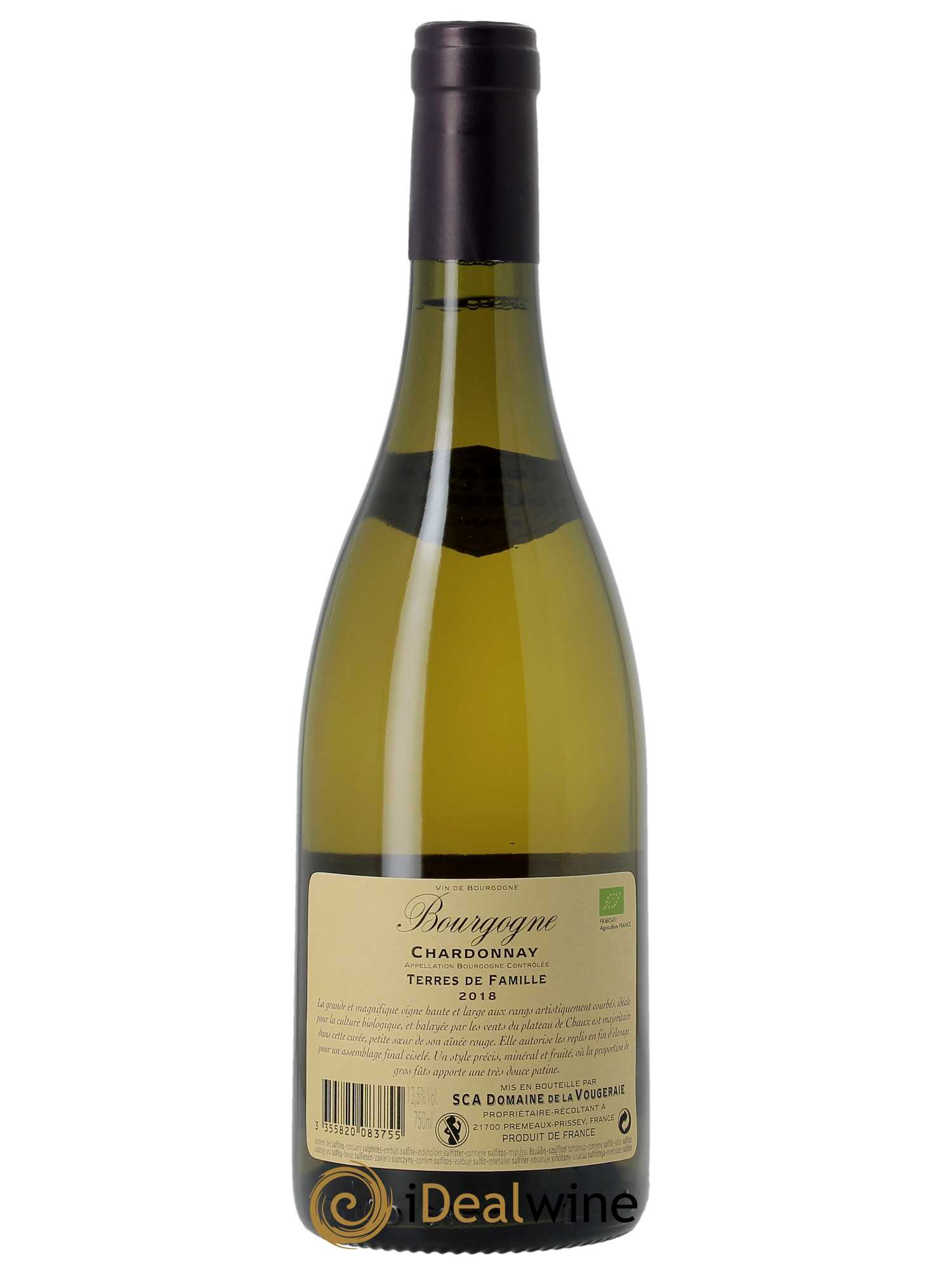 Bourgogne Chardonnay Terres de Famille La Vougeraie 2018 - Lot of 1 bottle - 1