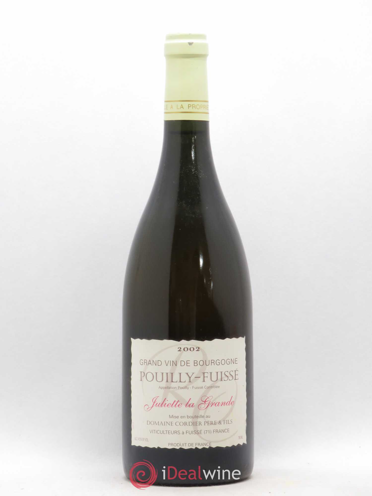 Pouilly-Fuissé Juliette La Grande Cordier 2002 - Posten von 1 Flasche - 0