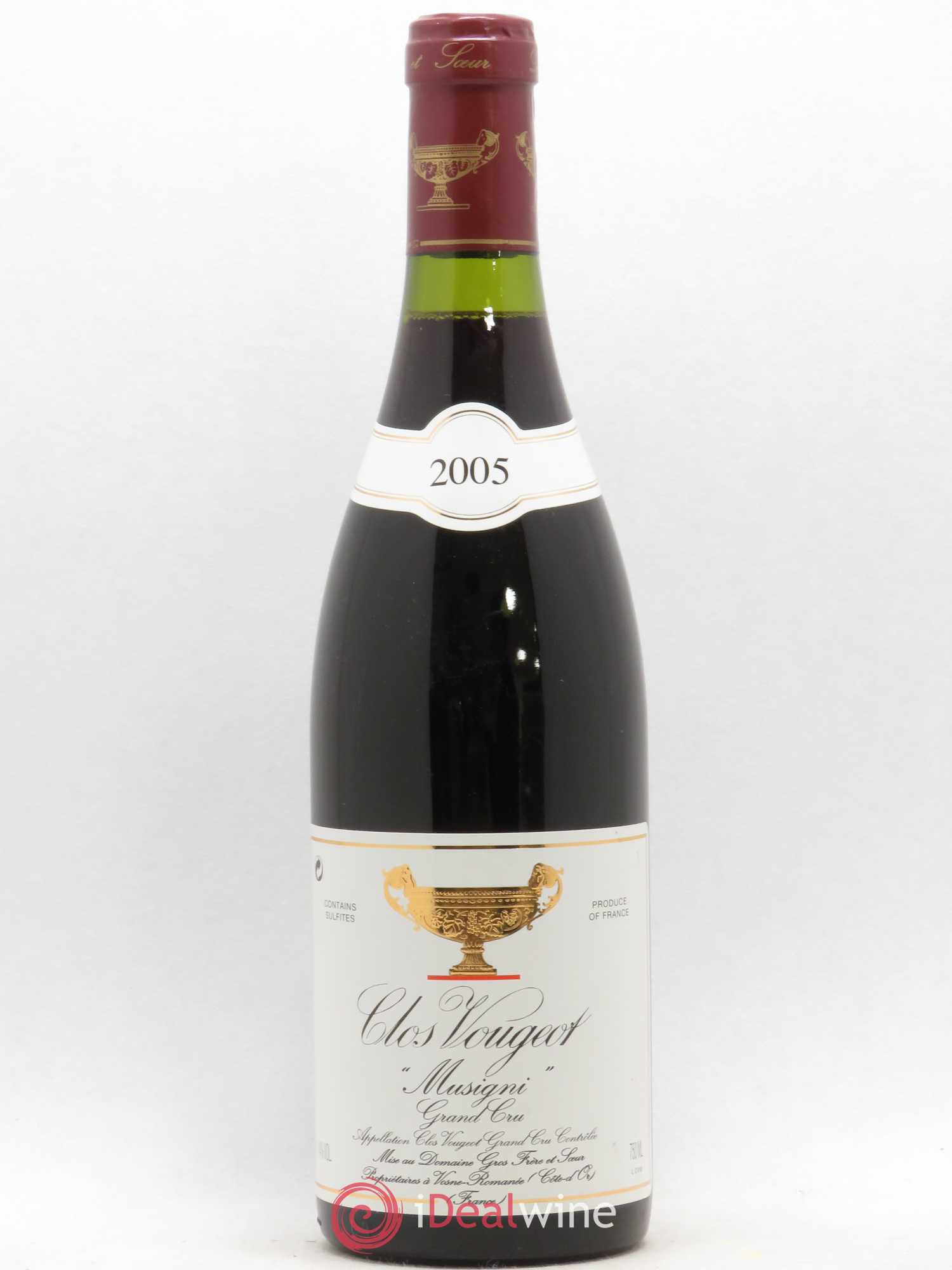 Clos de Vougeot Grand Cru Musigni Gros Frère & Soeur 2005 - Lot de 1 bouteille - 0