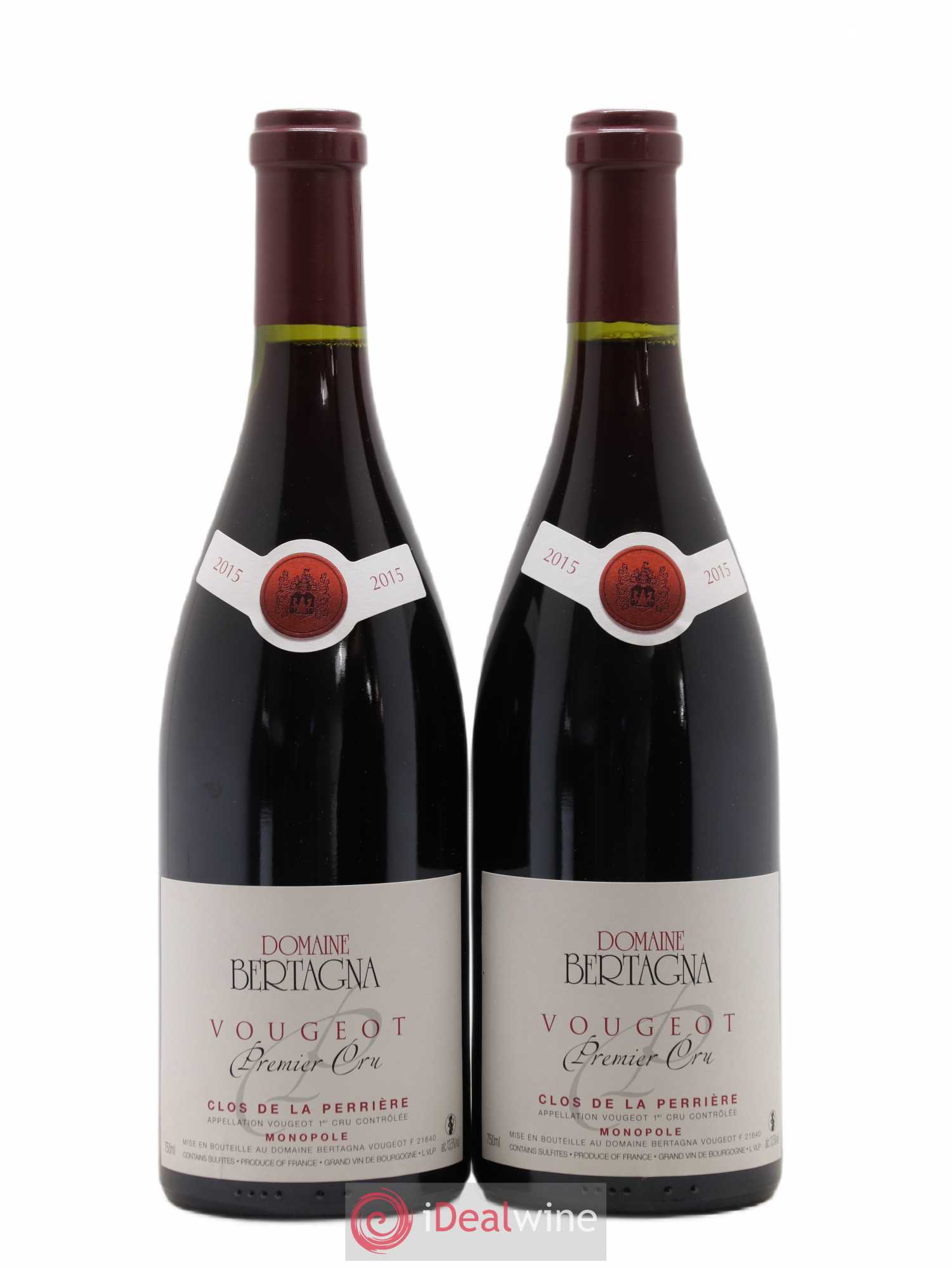Vougeot 1er Cru Clos de La Perrière Monopole Bertagna 2015 - Lot de 2 bouteilles - 0