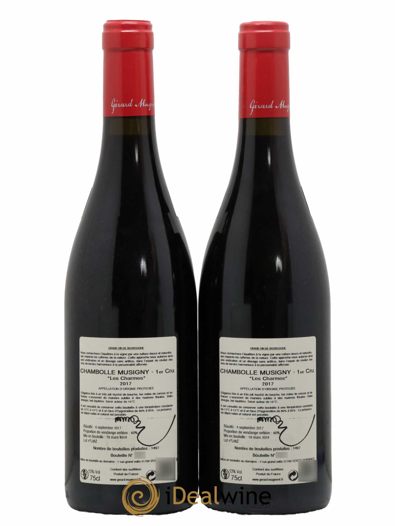 Chambolle-Musigny 1er Cru Les Charmes Gérard Mugneret 2017 - Lot de 2 bouteilles - 1