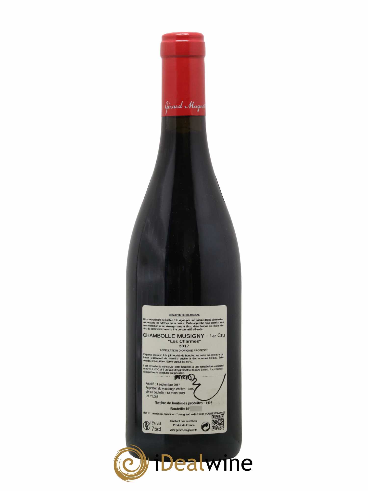 Chambolle-Musigny 1er Cru Les Charmes Gérard Mugneret 2017 - Lot de 1 bouteille - 1
