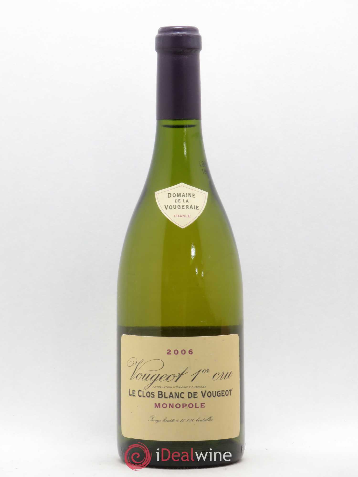 Vougeot 1er Cru Le Clos Blanc de Vougeot La Vougeraie 2006 - Lot de 1 bouteille - 0