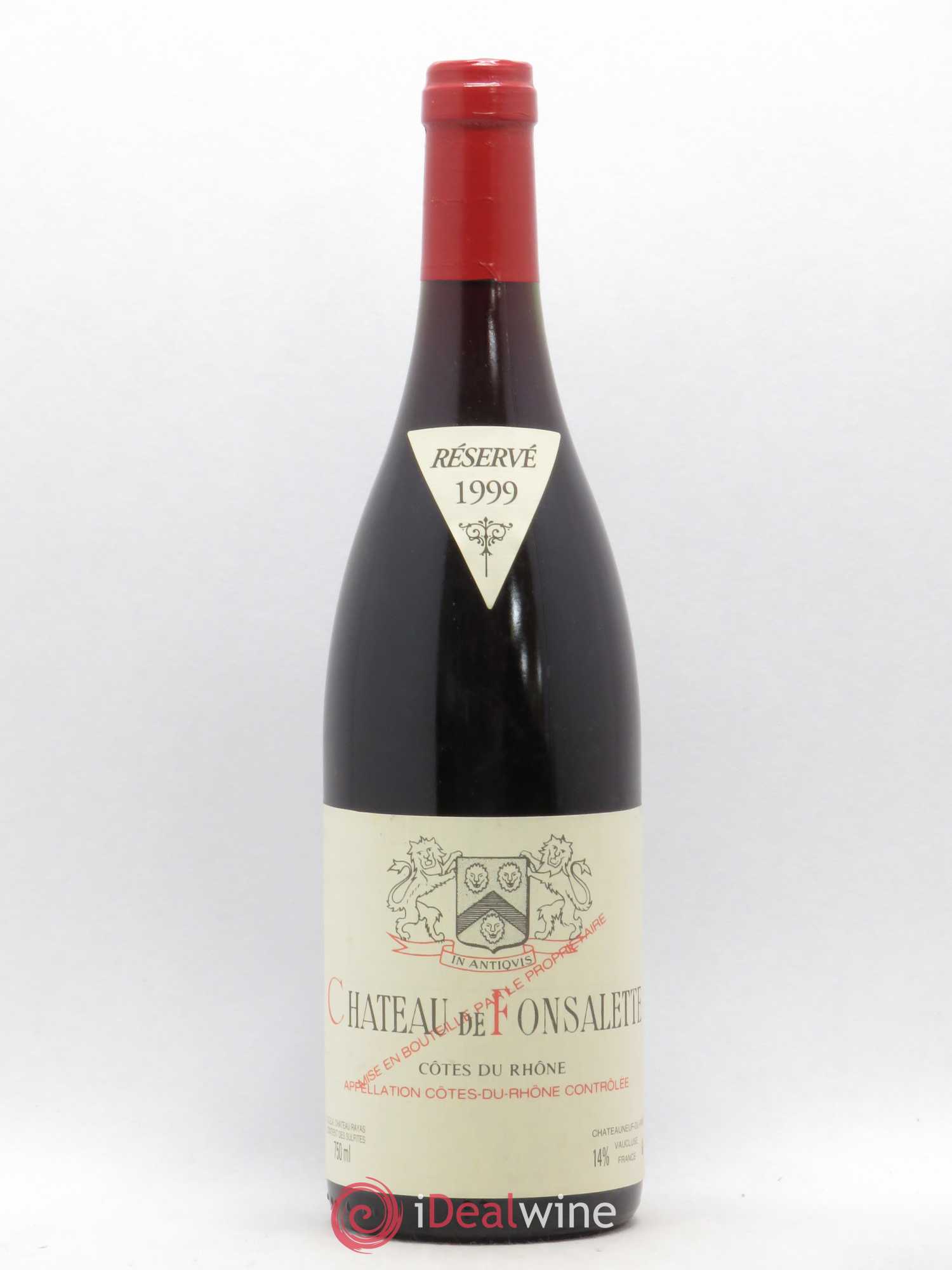 Côtes-du-Rhône Château de Fonsalette Emmanuel Reynaud 1999 - Lot de 1 bouteille - 0