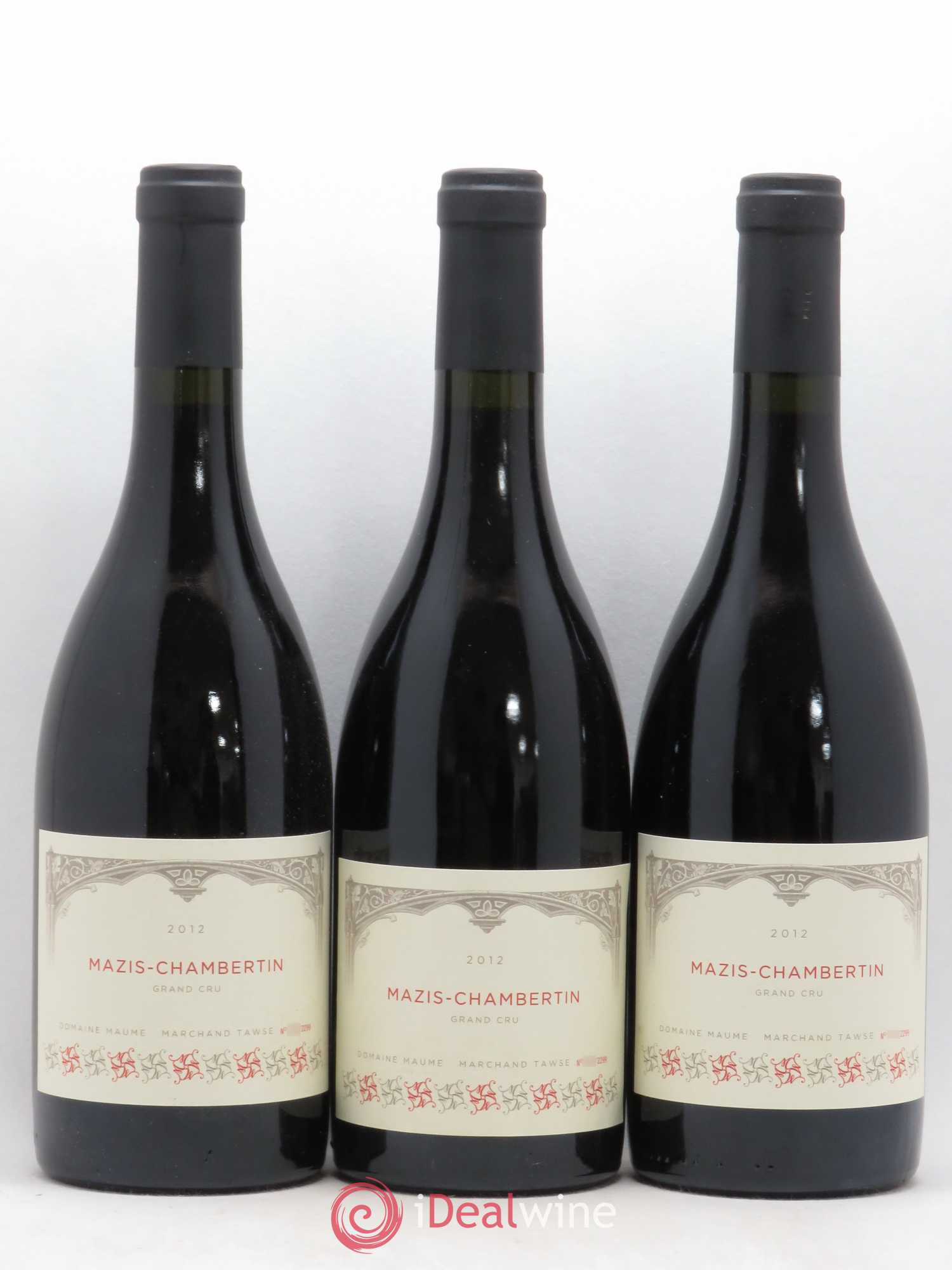 Mazis-Chambertin Grand Cru Maume Marchand Tawse (sans prix de réserve) 2012 - Posten von 3 Flaschen - 0