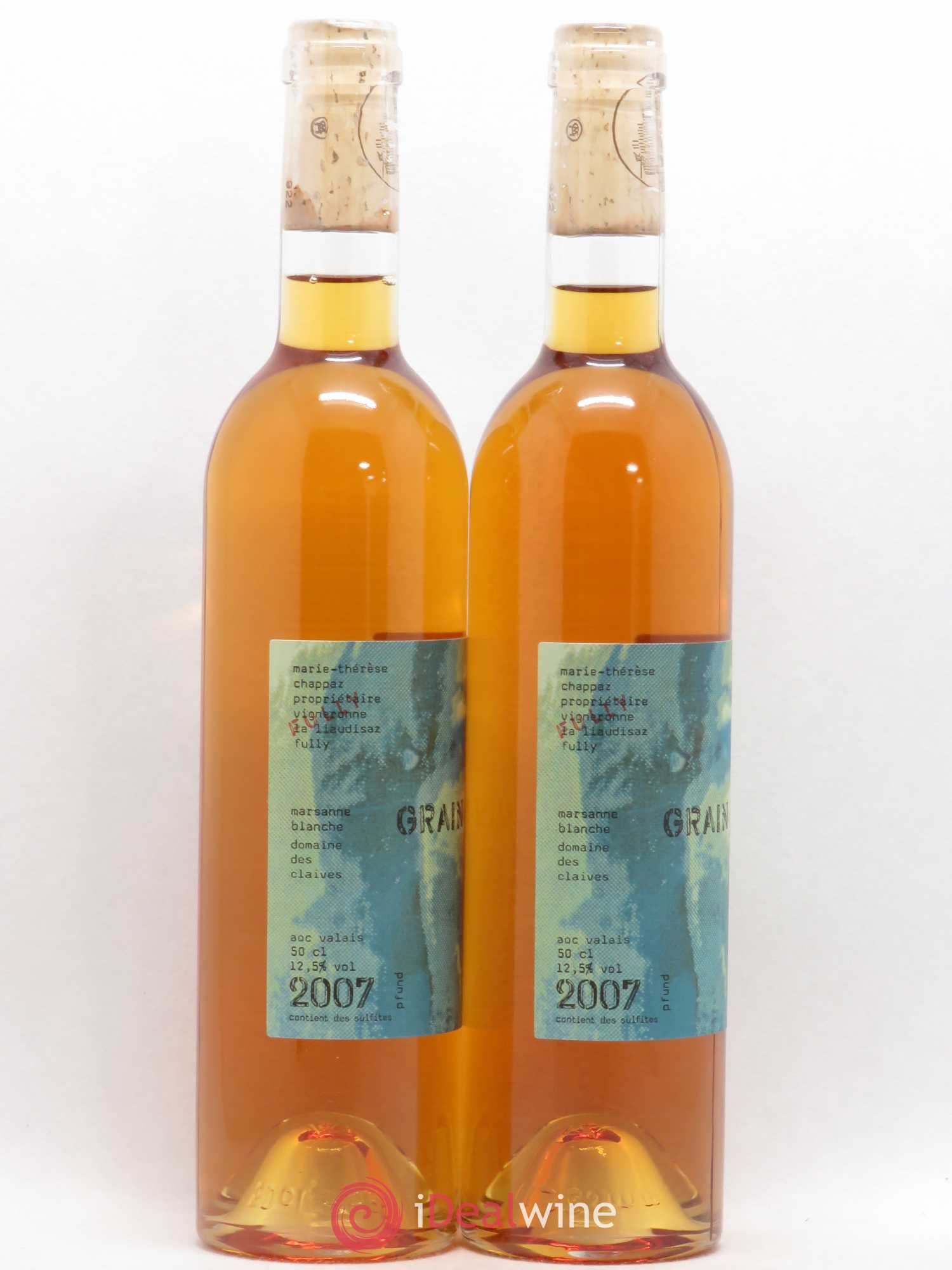 Valais Grain Noble Marsanne Blanche Marie-Thérèse Chappaz - Domaine Les Claives (senza prezzo di riserva) 2007 - Lotto di 2 bottiglie - 1