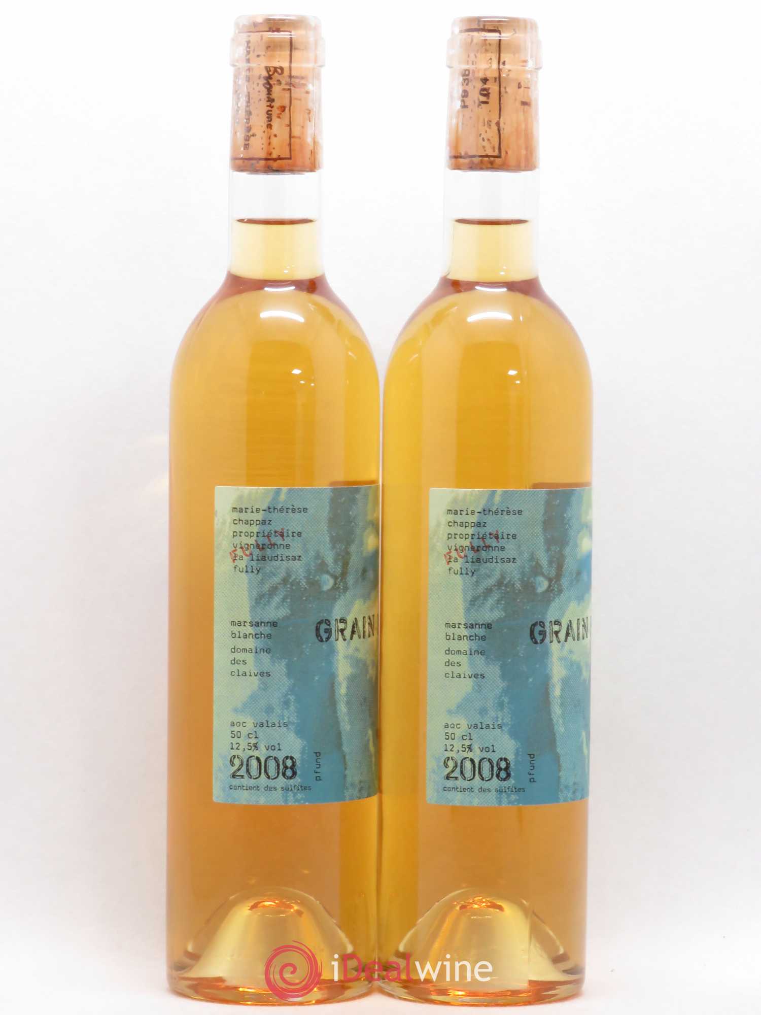 Valais Grain Noble Marsanne Blanche Marie-Thérèse Chappaz - Domaine Les Claives (senza prezzo di riserva) 2008 - Lotto di 2 bottiglie - 1