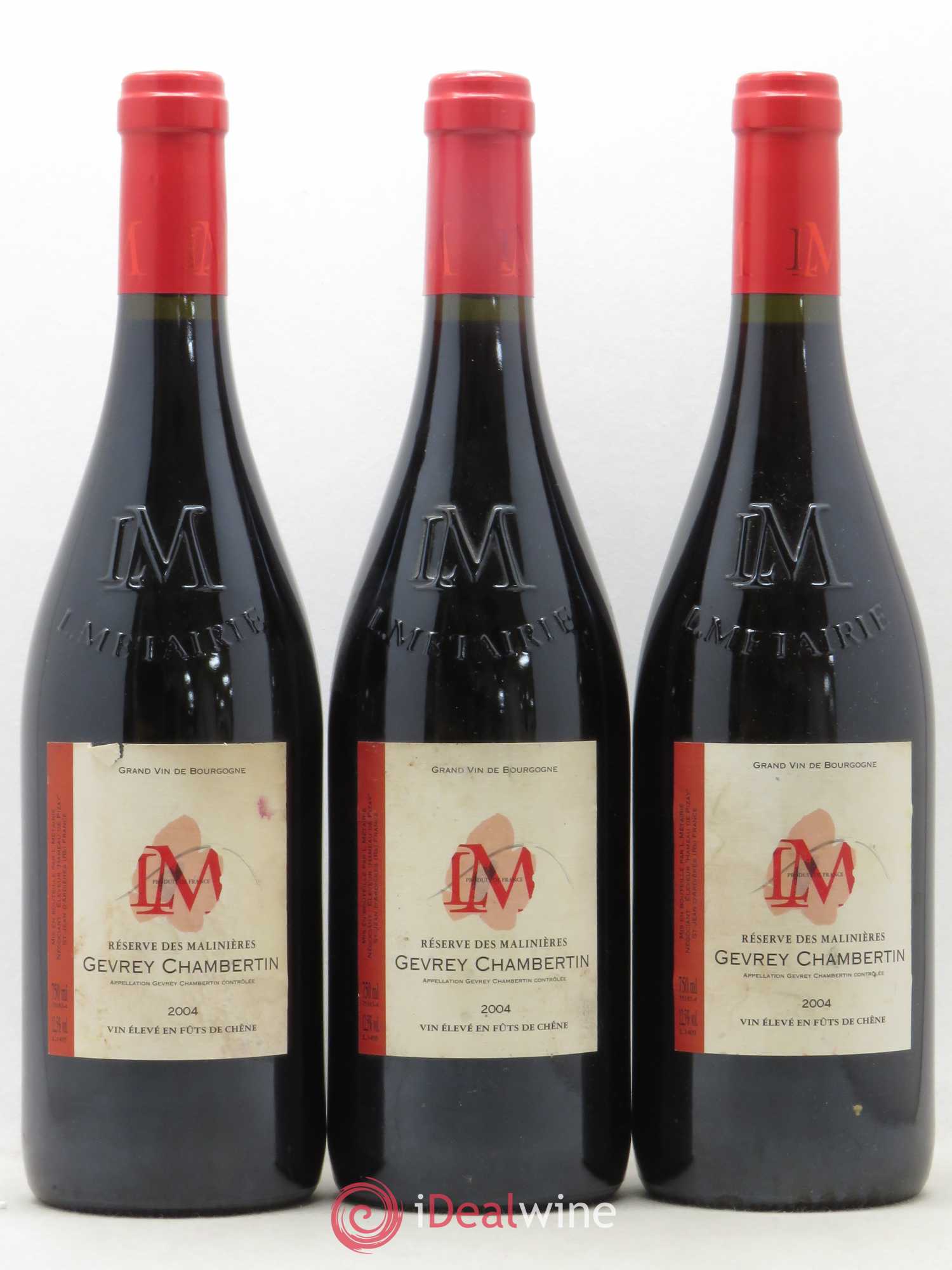 Gevrey-Chambertin Réserve des Malinières L Métairie 2004 - Posten von 3 Flaschen - 0
