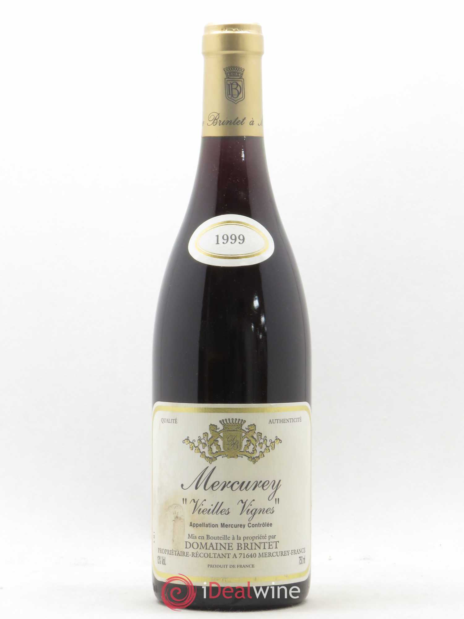 Mercurey Vieilles Vignes Domaine Brintet 1999 - Posten von 1 Flasche - 0