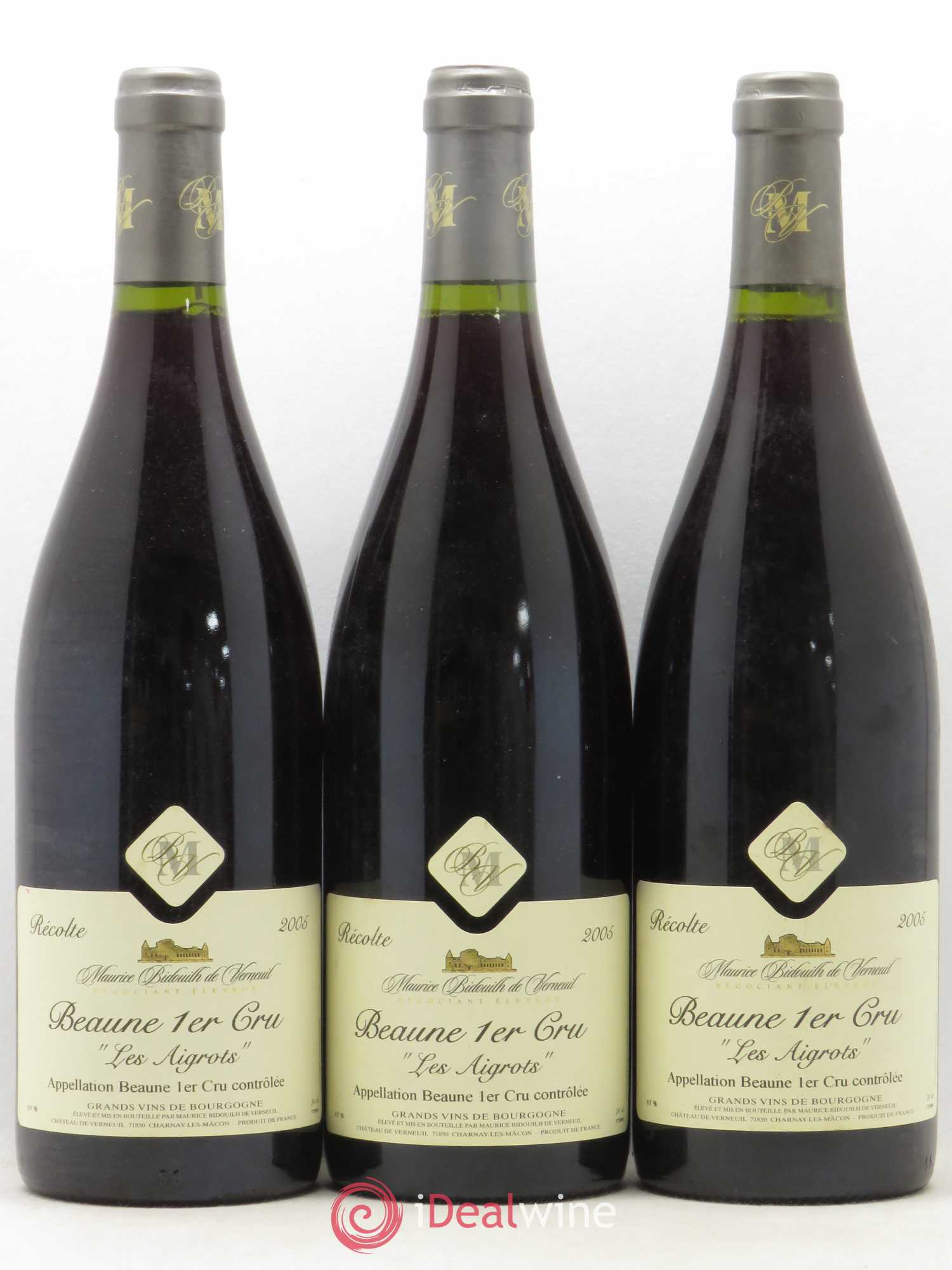 Beaune 1er Cru Les Aigrots Maurice Bidouilh De Verneuil 2005 - Posten von 3 Flaschen - 0
