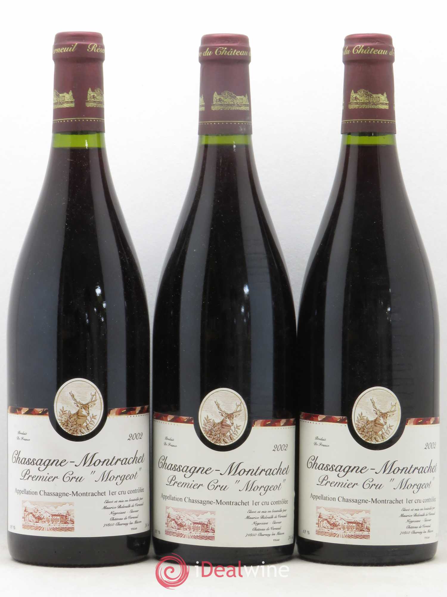 Chassagne-Montrachet 1er Cru Morgeot Maurice Bidouilh De Verneuil 2002 - Lotto di 3 bottiglie - 0