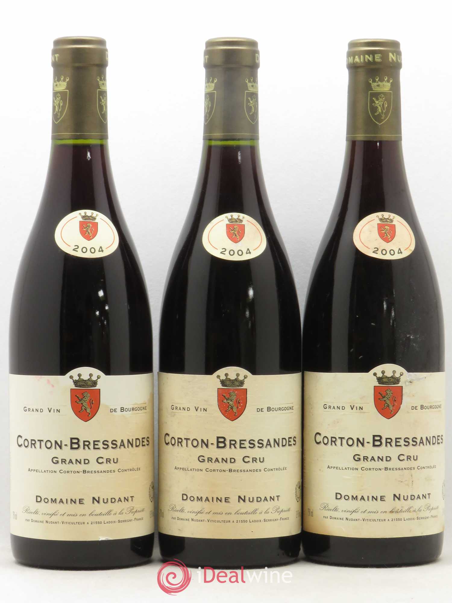 Corton Grand Cru Bressandes Domaine Nudant 2004 - Lot de 3 bouteilles - 0