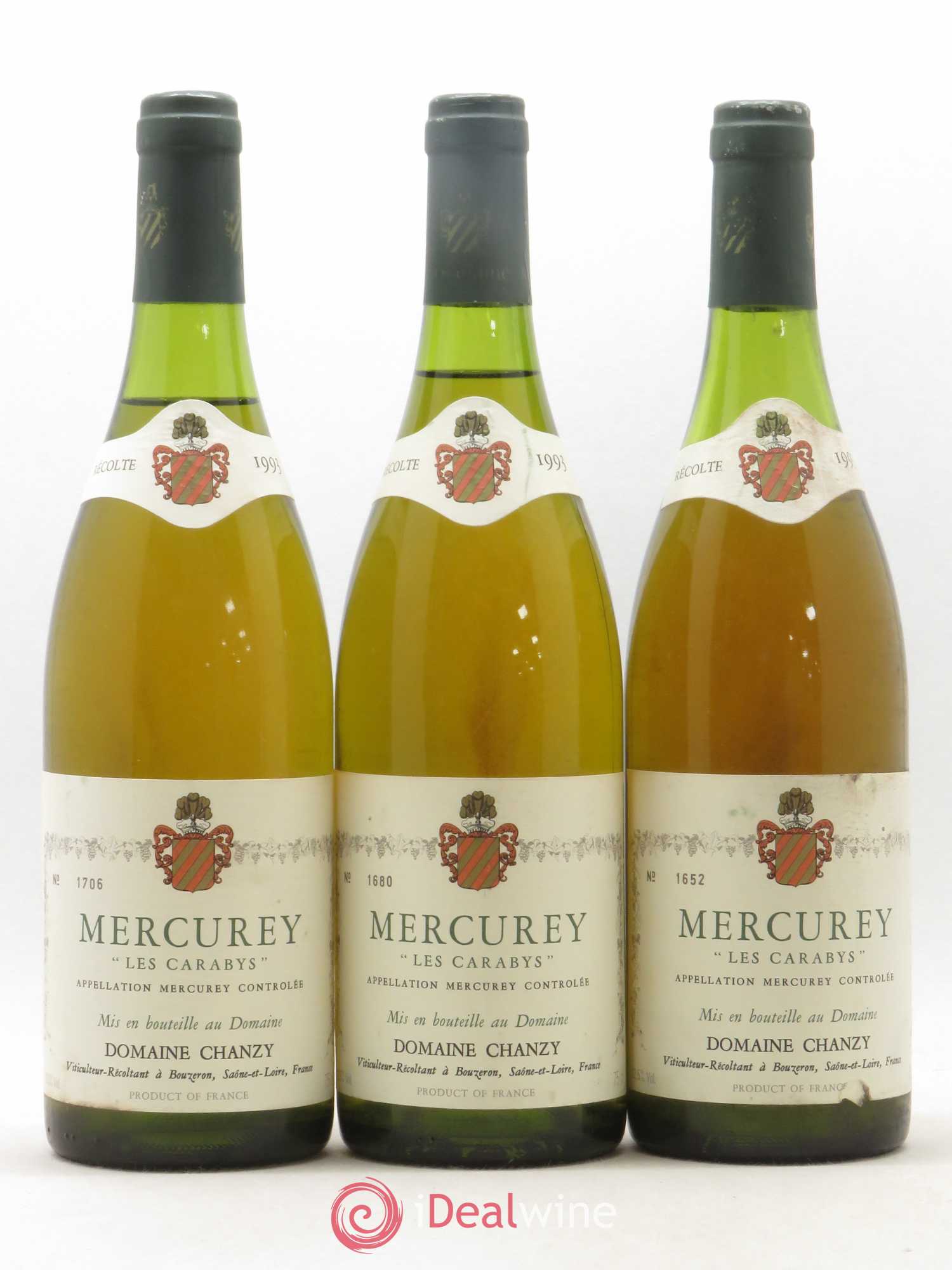 Mercurey Les Carabys Domaine Chanzy 1993 - Posten von 3 Flaschen - 0