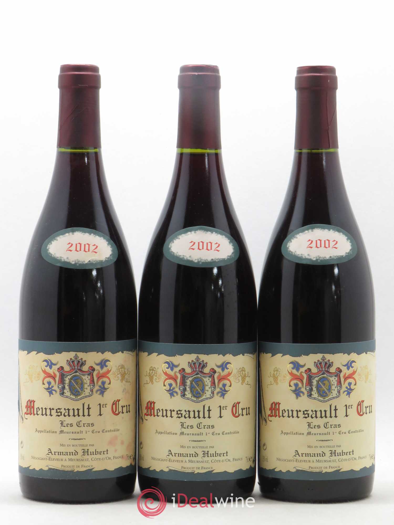 Meursault 1er cru Les Cras Domaine Armand Hubert 2002 - Posten von 3 Flaschen - 0