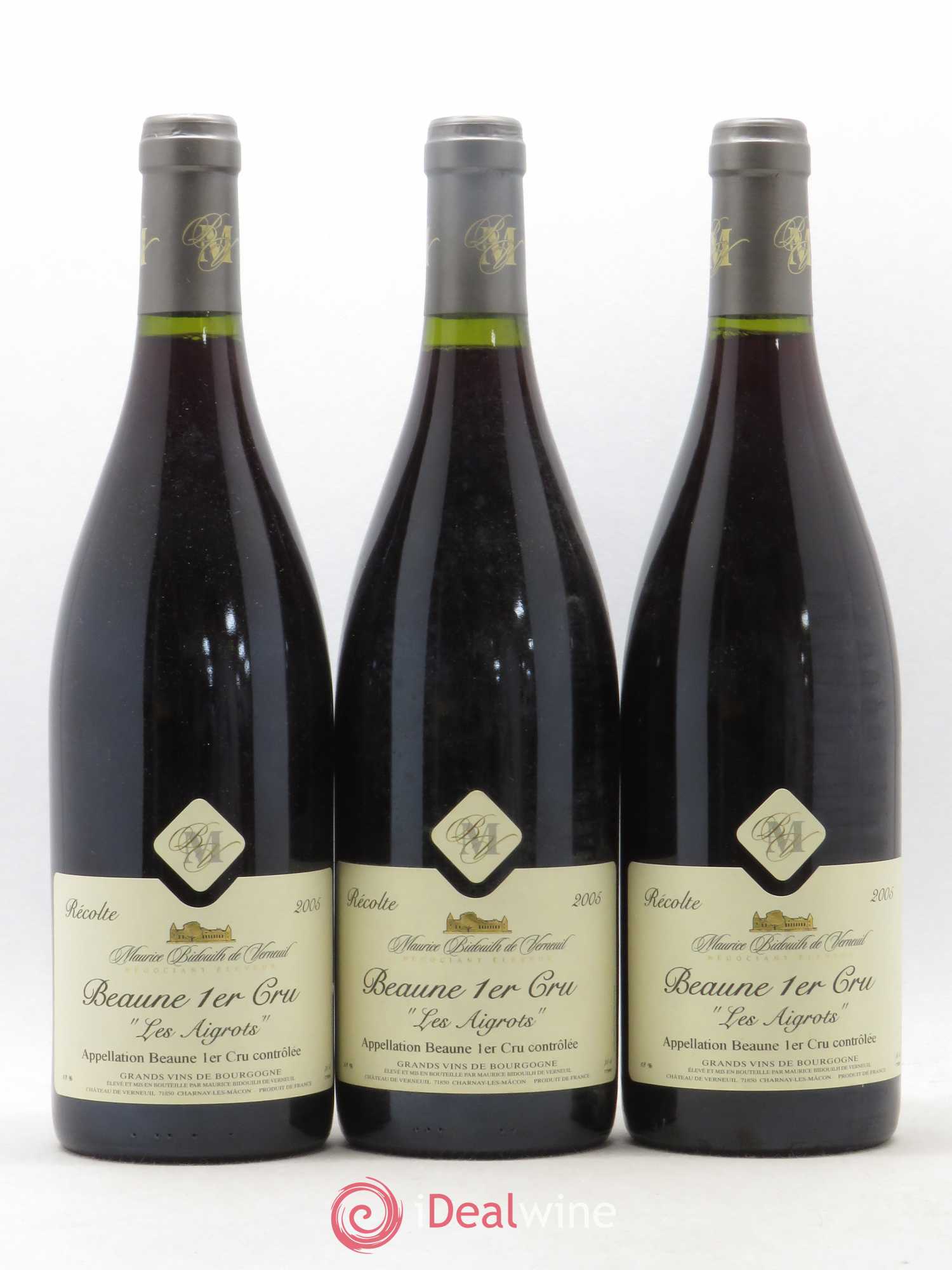 Beaune 1er Cru Les Aigrots Maurice Bidouilh De Verneuil 2005 - Posten von 3 Flaschen - 0