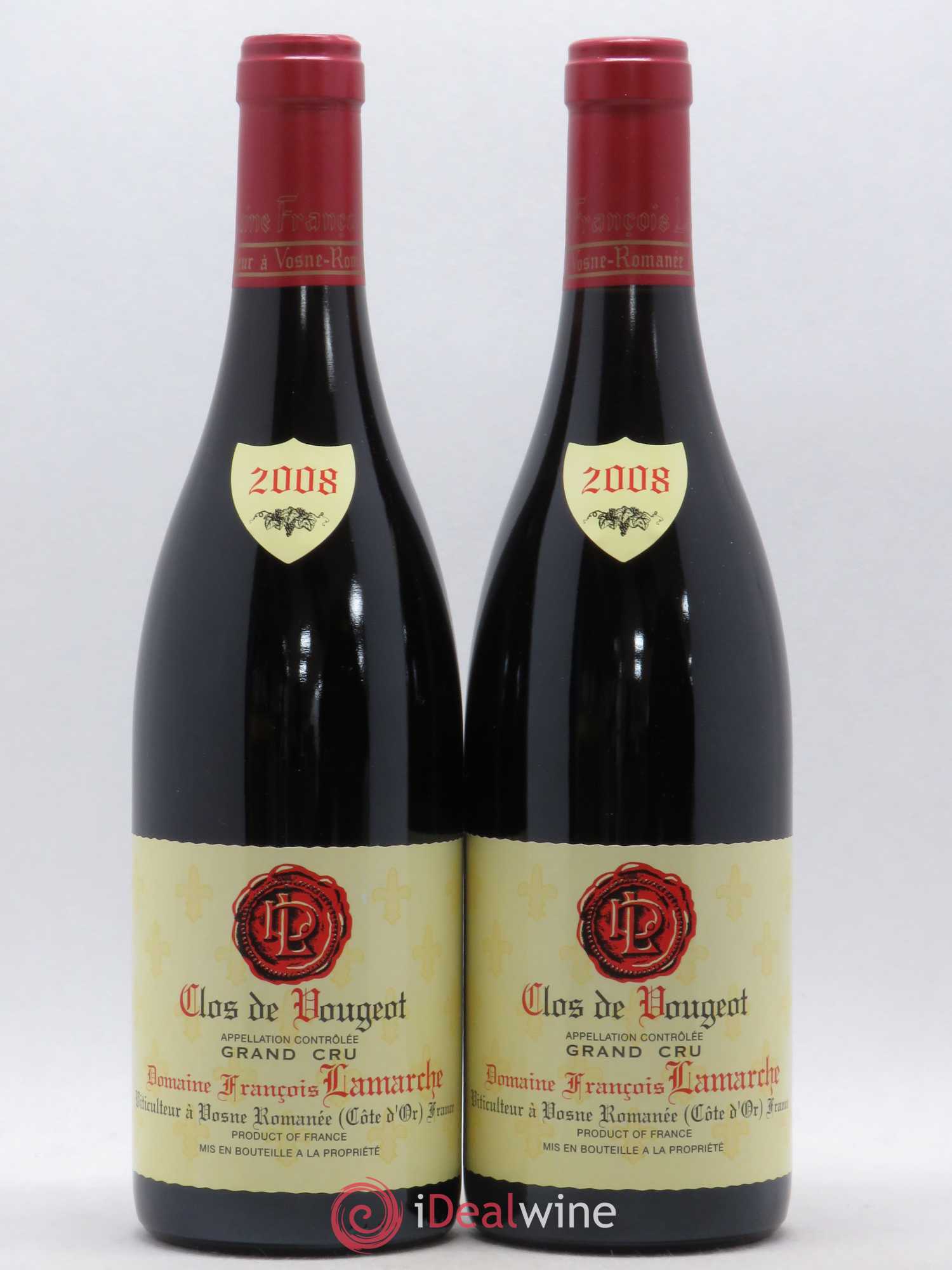 Clos de Vougeot Grand Cru Lamarche (Domaine) 2008 - Lot de 2 bouteilles - 0