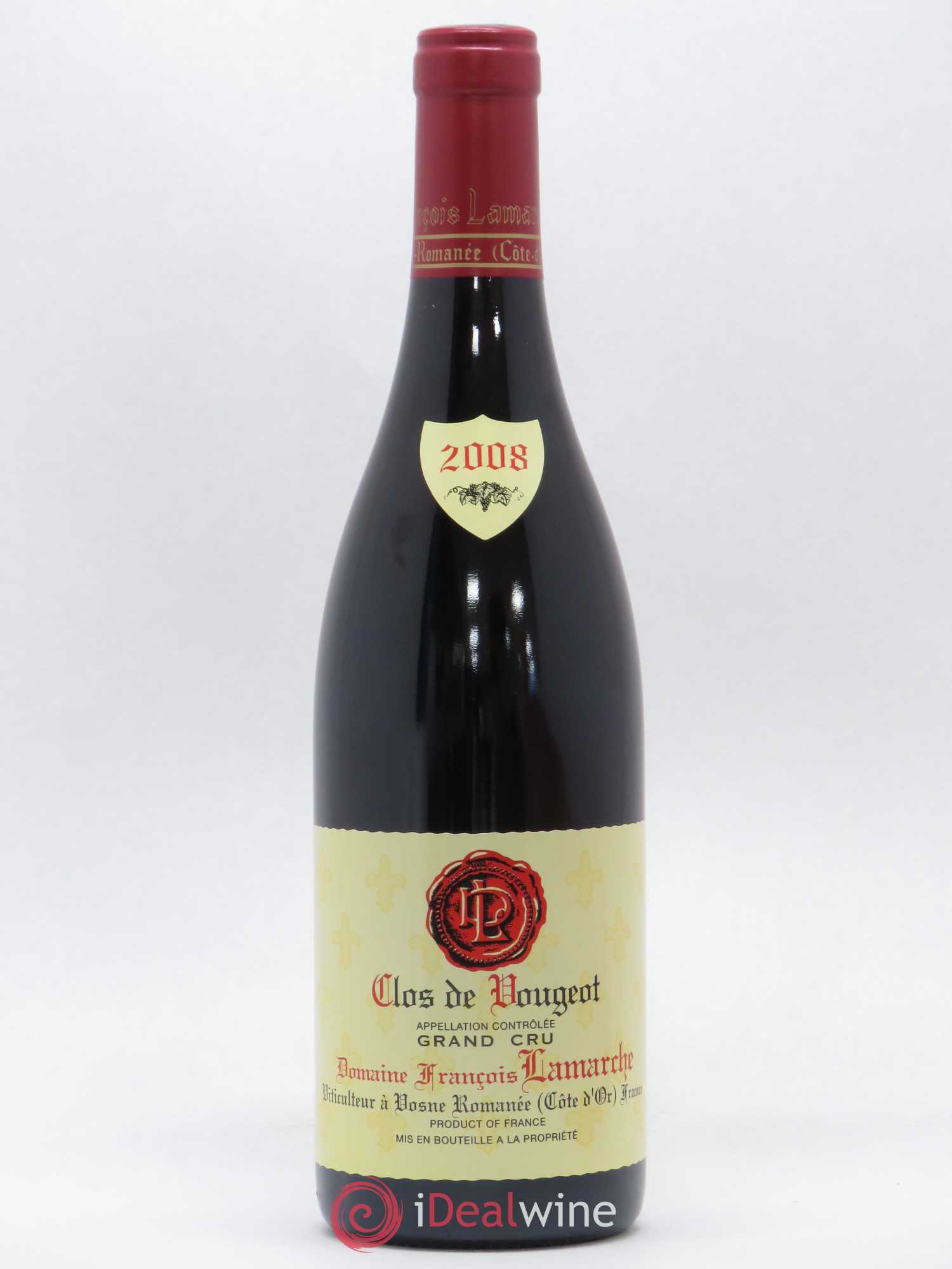 Clos de Vougeot Grand Cru Lamarche (Domaine) 2008 - Lot de 1 bouteille - 0