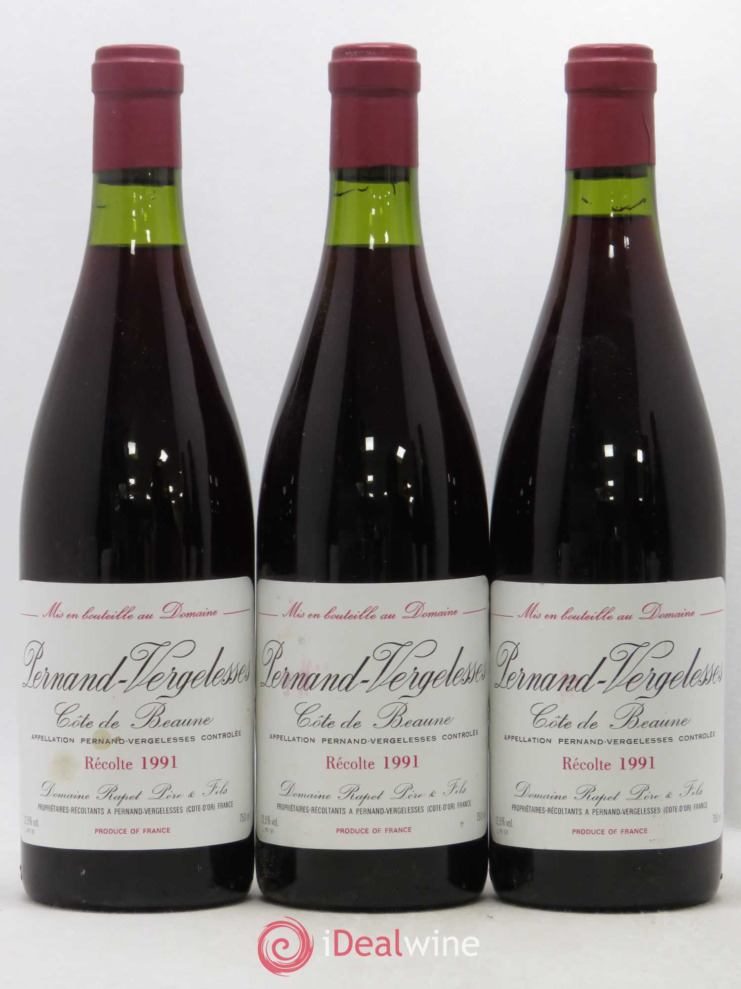 Pernand-Vergelesses Domaine Rapet 1991 - Lot de 6 bouteilles - 2