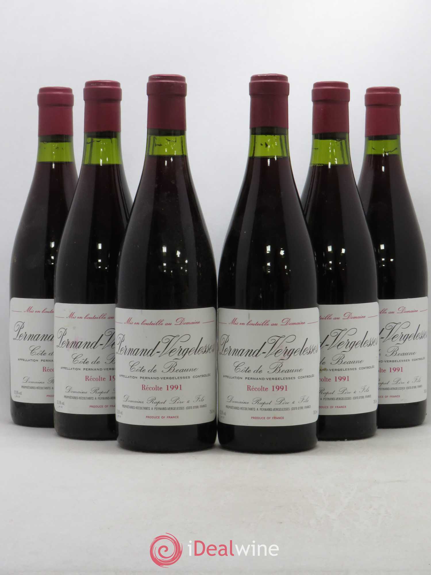 Pernand-Vergelesses Domaine Rapet 1991 - Lot de 6 bouteilles - 0