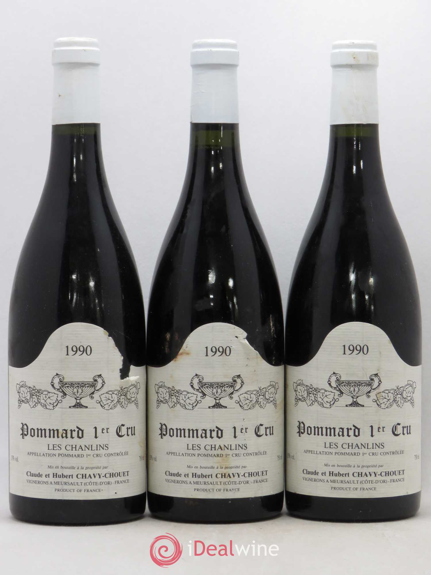 Pommard 1er Cru Les Chanlins Chavy-Chouet 1990 - Lot de 3 bouteilles - 0