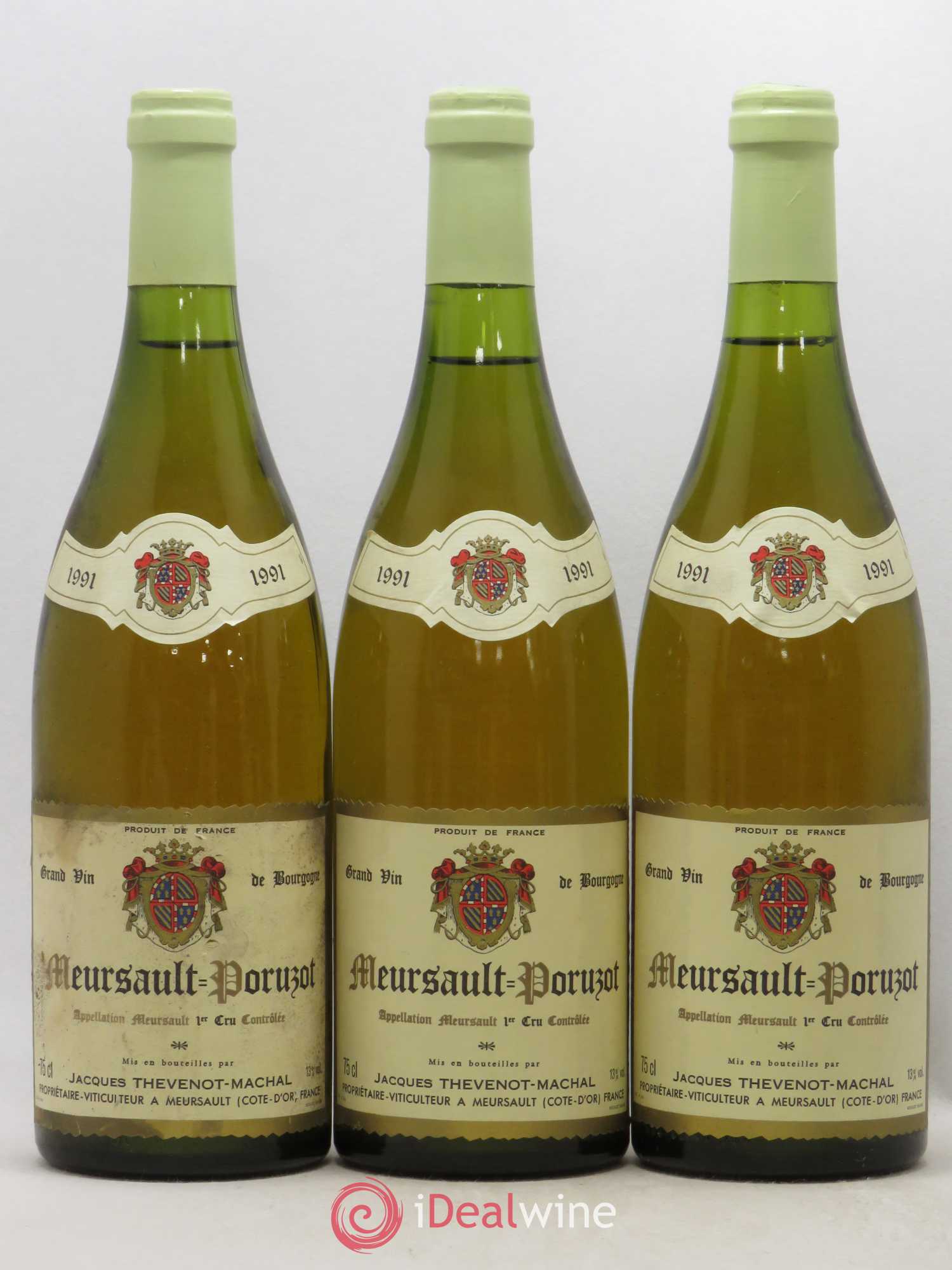 Meursault Poruzot Domaine Jacques Thevenot-Machal 1991 - Posten von 6 Flaschen - 1