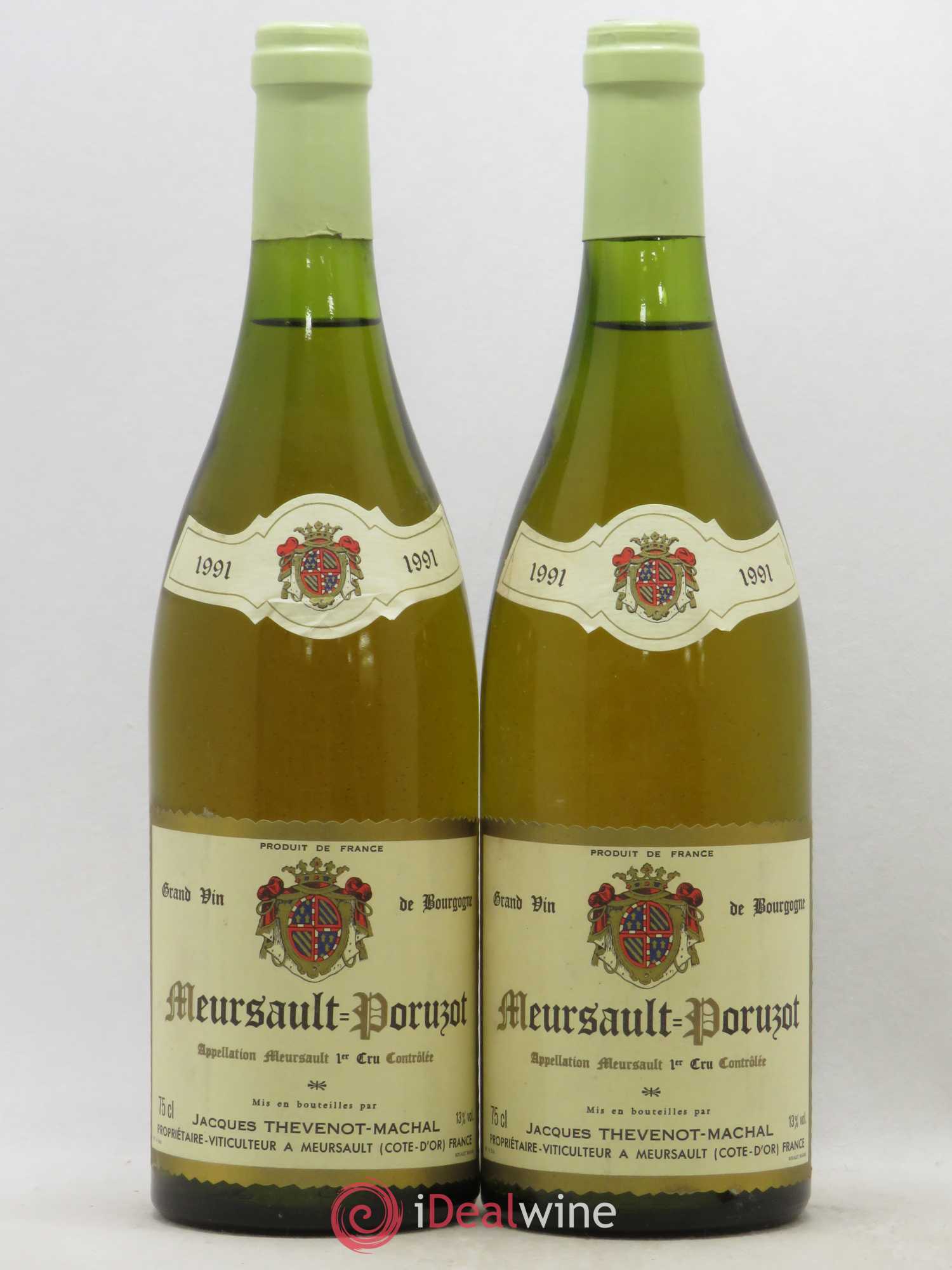 Meursault Poruzot Domaine Jacques Thevenot-Machal 1991 - Posten von 2 Flaschen - 0