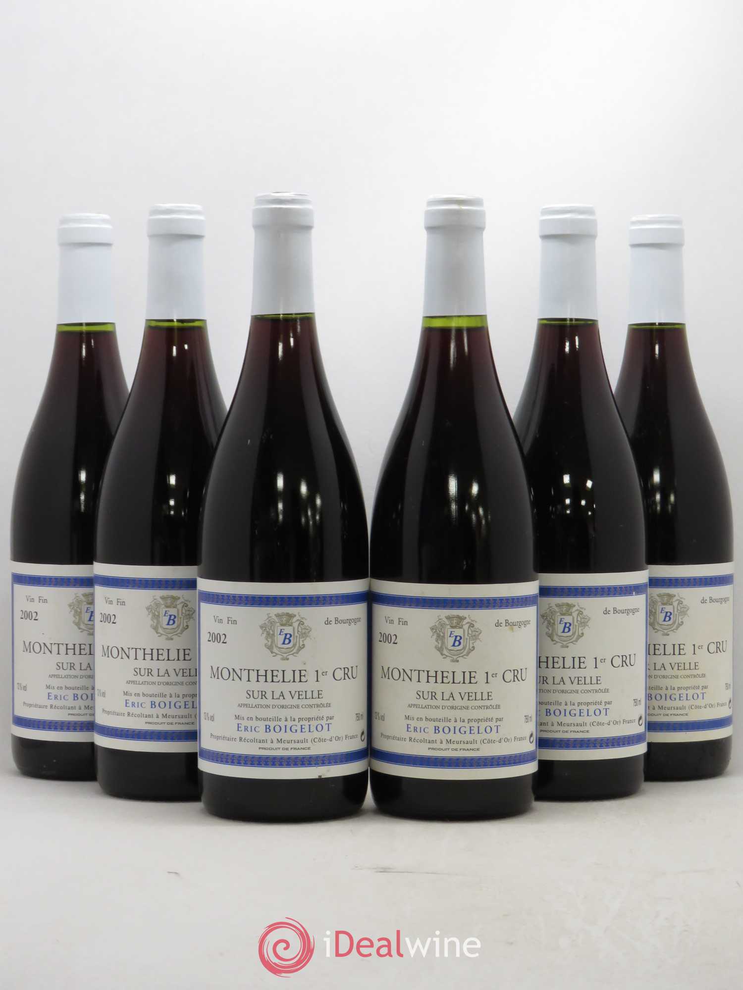 Monthélie 1er Cru Sur La Velle Domaine Eric Boigelot 2002 - Posten von 6 Flaschen - 0